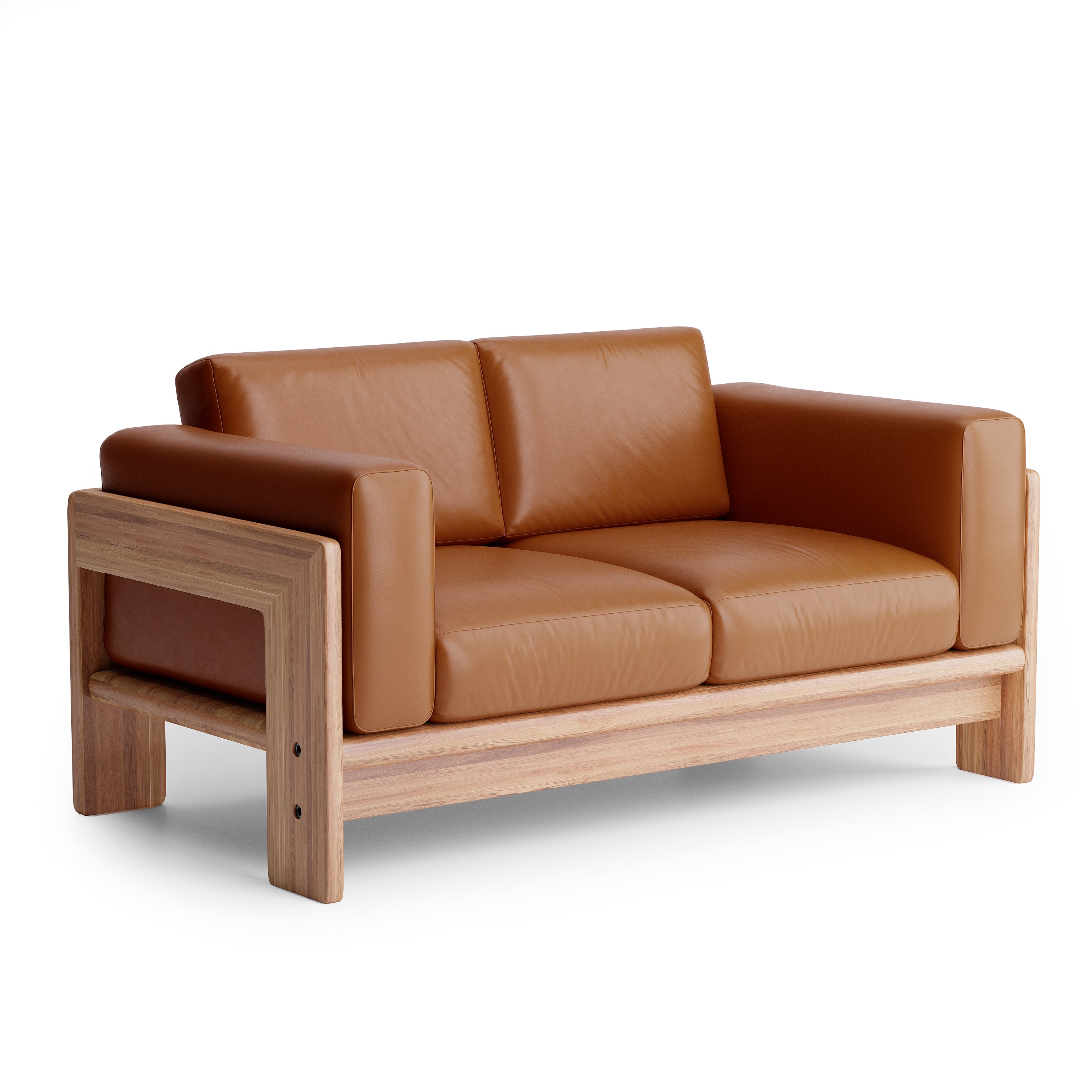 Nordhaven Sofa | 2 Seater | Italian Leather | Solid Teak/Walut/Oak Wood