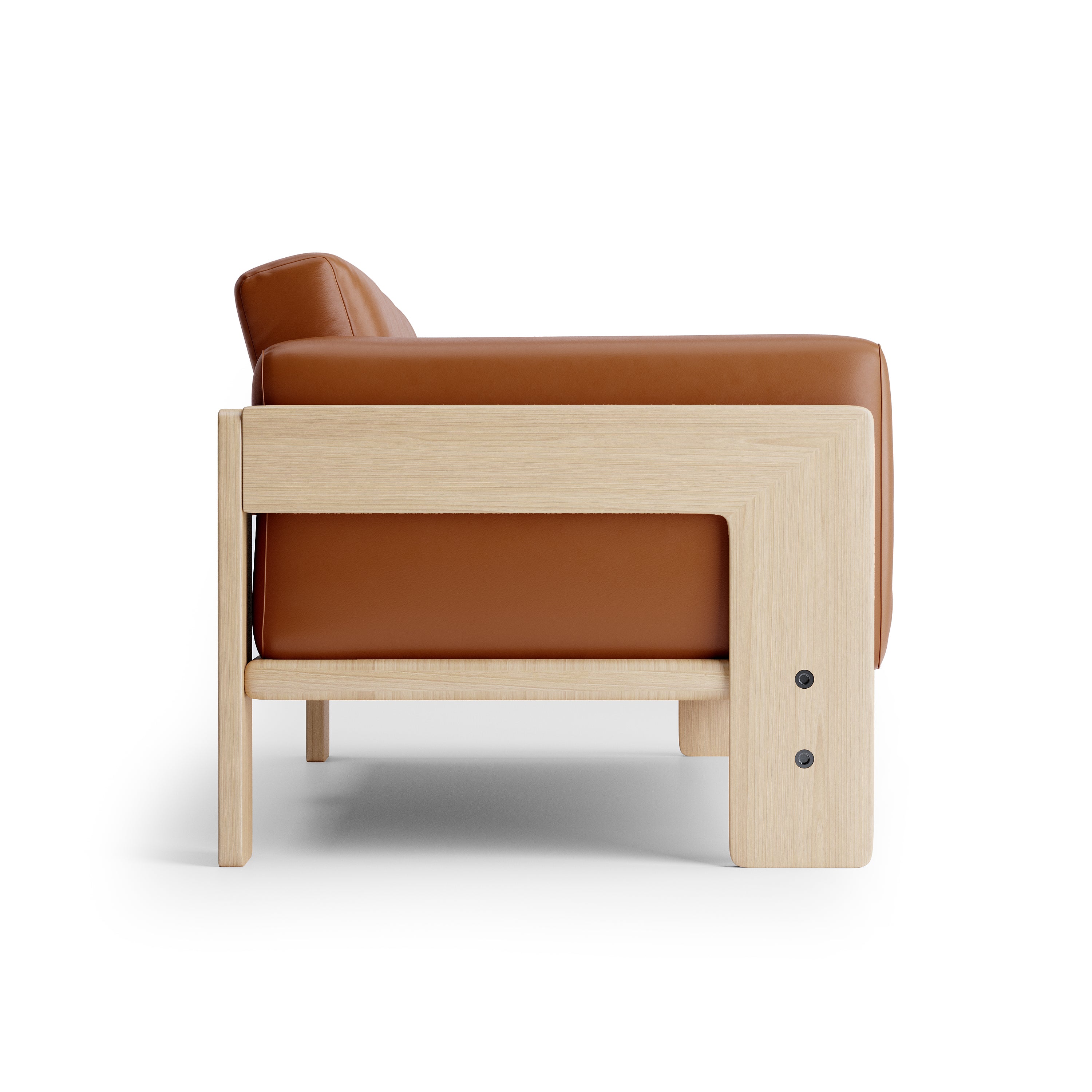 Nordhaven Sofa | 2 Seater | Italian Leather | Solid Teak/Walut/Oak Wood