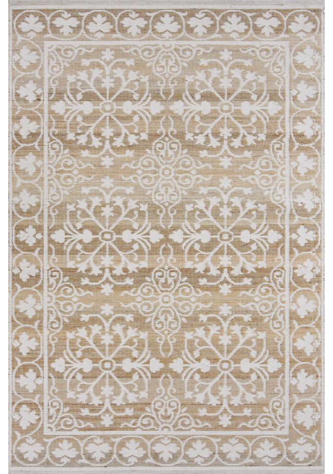 Hand Woven Flatweave Jute & Cotton Rug - 5x8 ft (RG_00395)