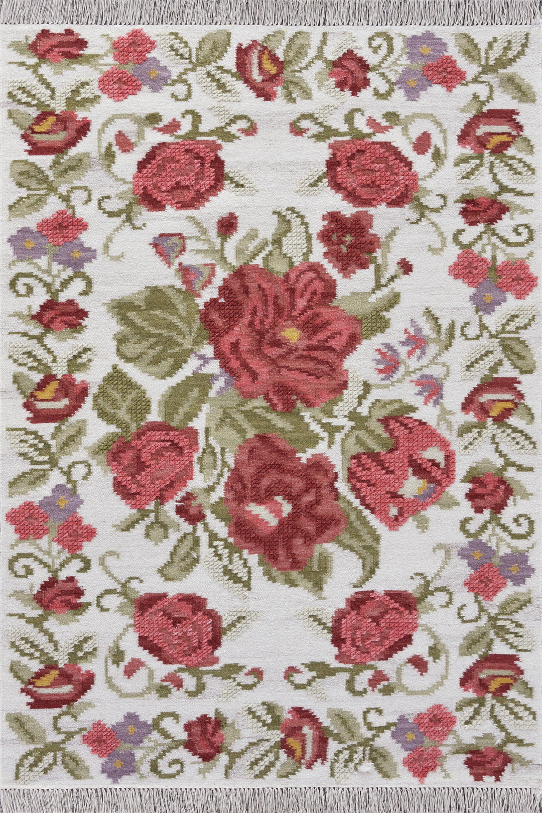 Hand Woven Flatweave Wool Rug - 5x8 ft (RG_00398)