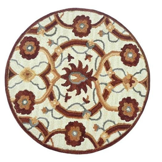 Round Hand Tufted Wool Rug - 3x3 ft (RG_00480)