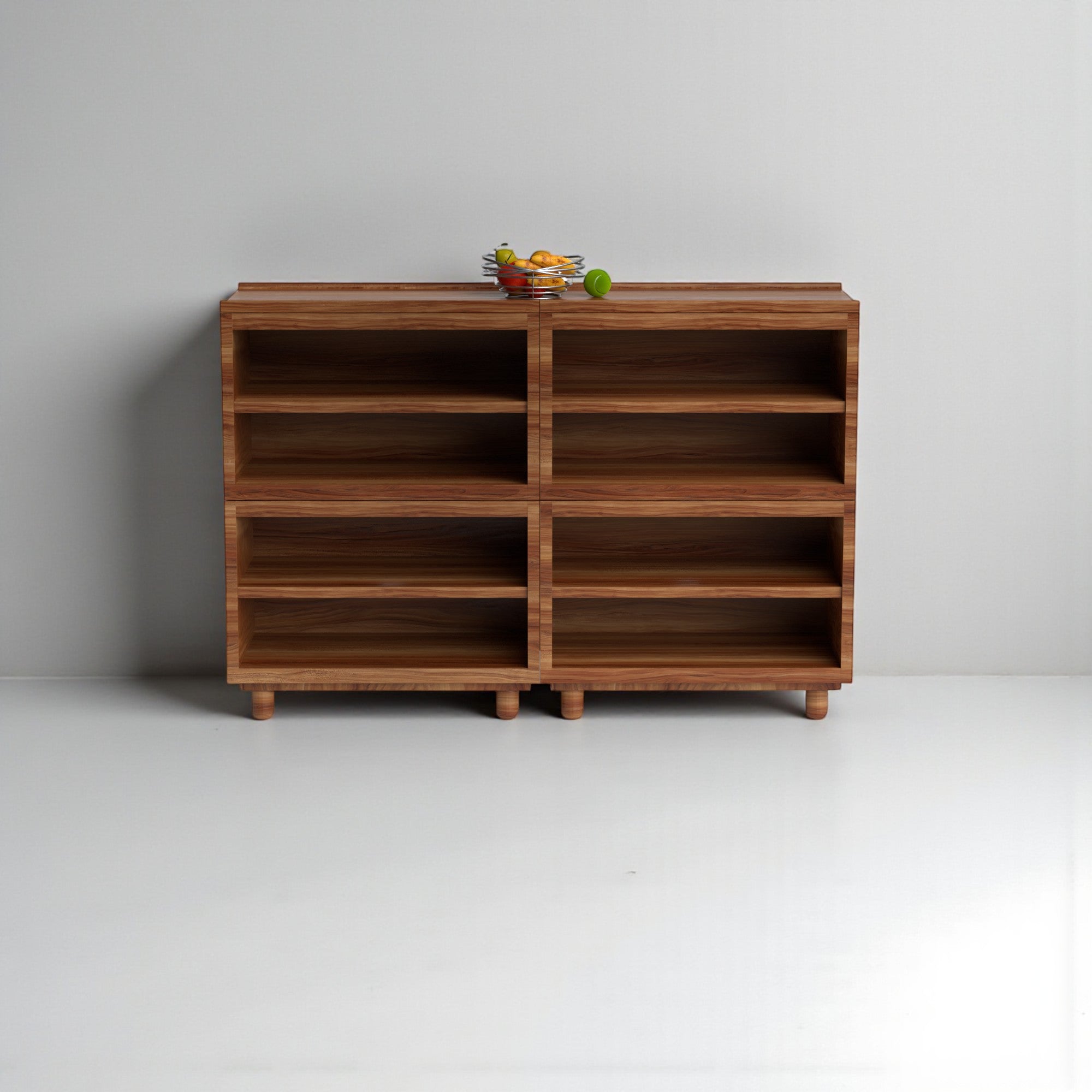 Stava Modular Shelving System | Solid Walnut/Teak/Oak Wood (4x2) | 5.5 Feet Length