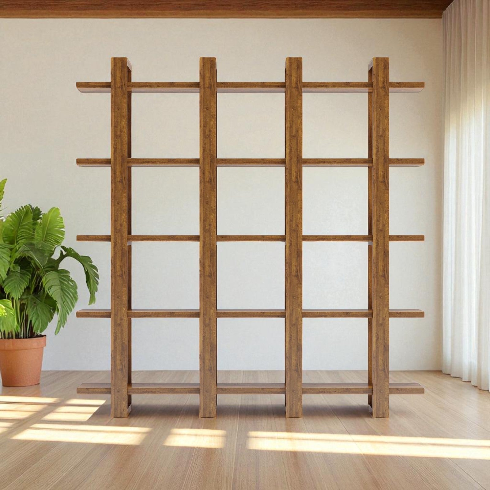 Harmony Shelf/Bookcase - 66" - Solid Teak Wood