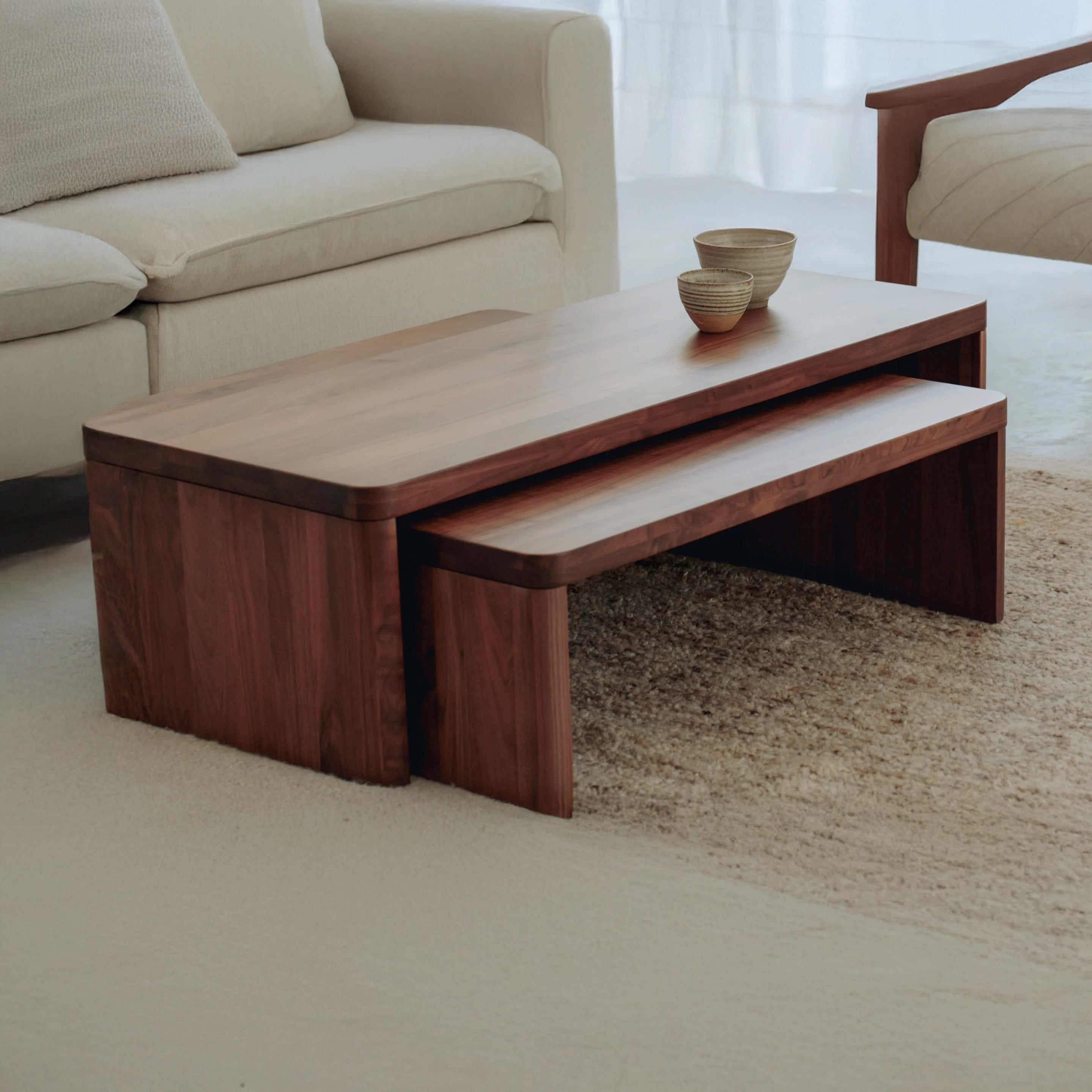 Akasa Coffee Table - Solid Walnut/Teak/Oak Wood