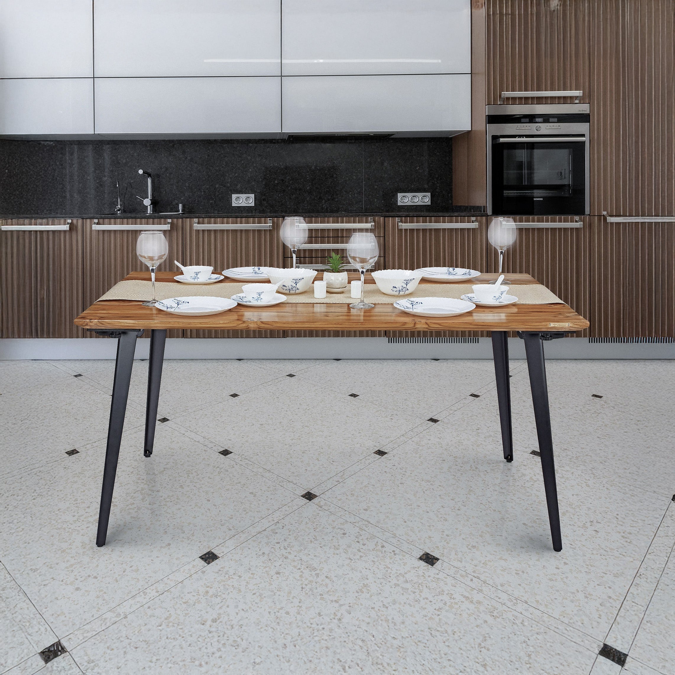 Serenity Table (5x3 feet) - Solid Teak/Walnut/Oak Wood