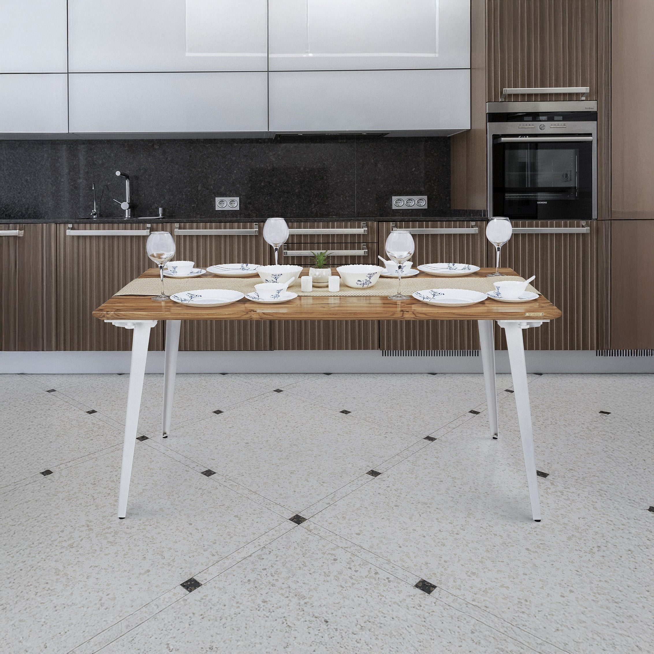 Serenity Table (5x3 feet) - Solid Teak/Walnut/Oak Wood