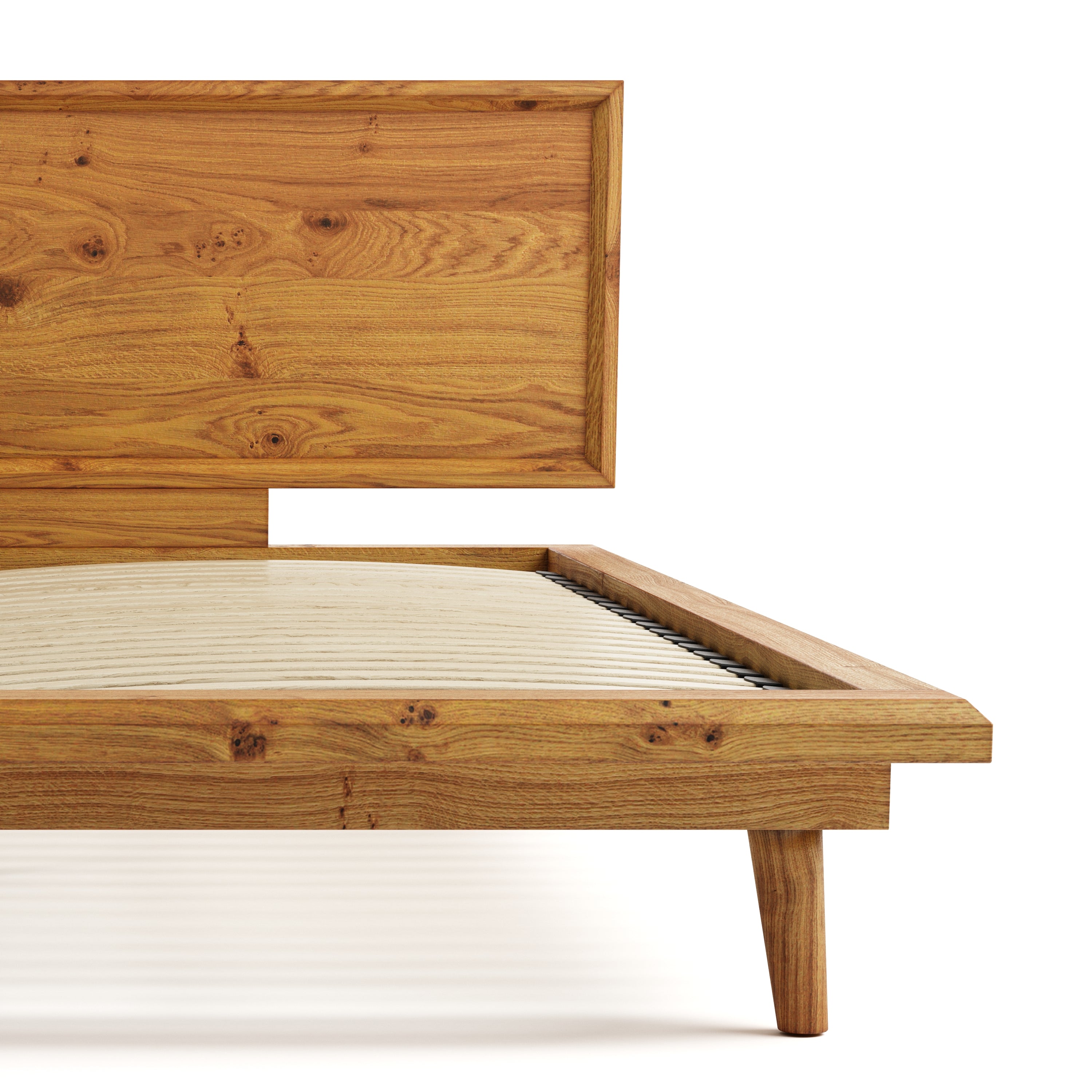 Bon Bed - Solid Teak/Walnut/Oak Wood (Queen)