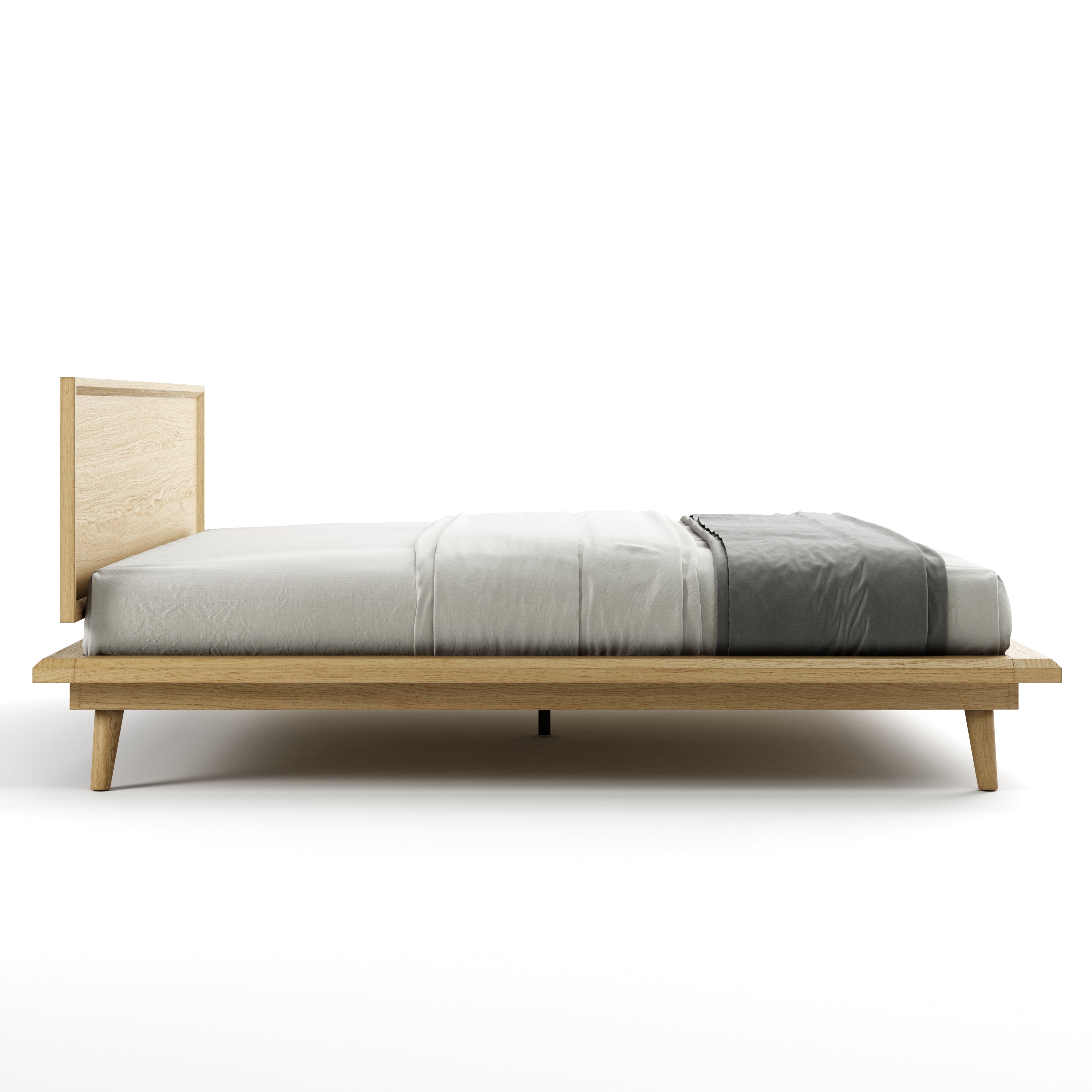 Bon Bed - Solid Teak/Walnut/Oak Wood (Queen)