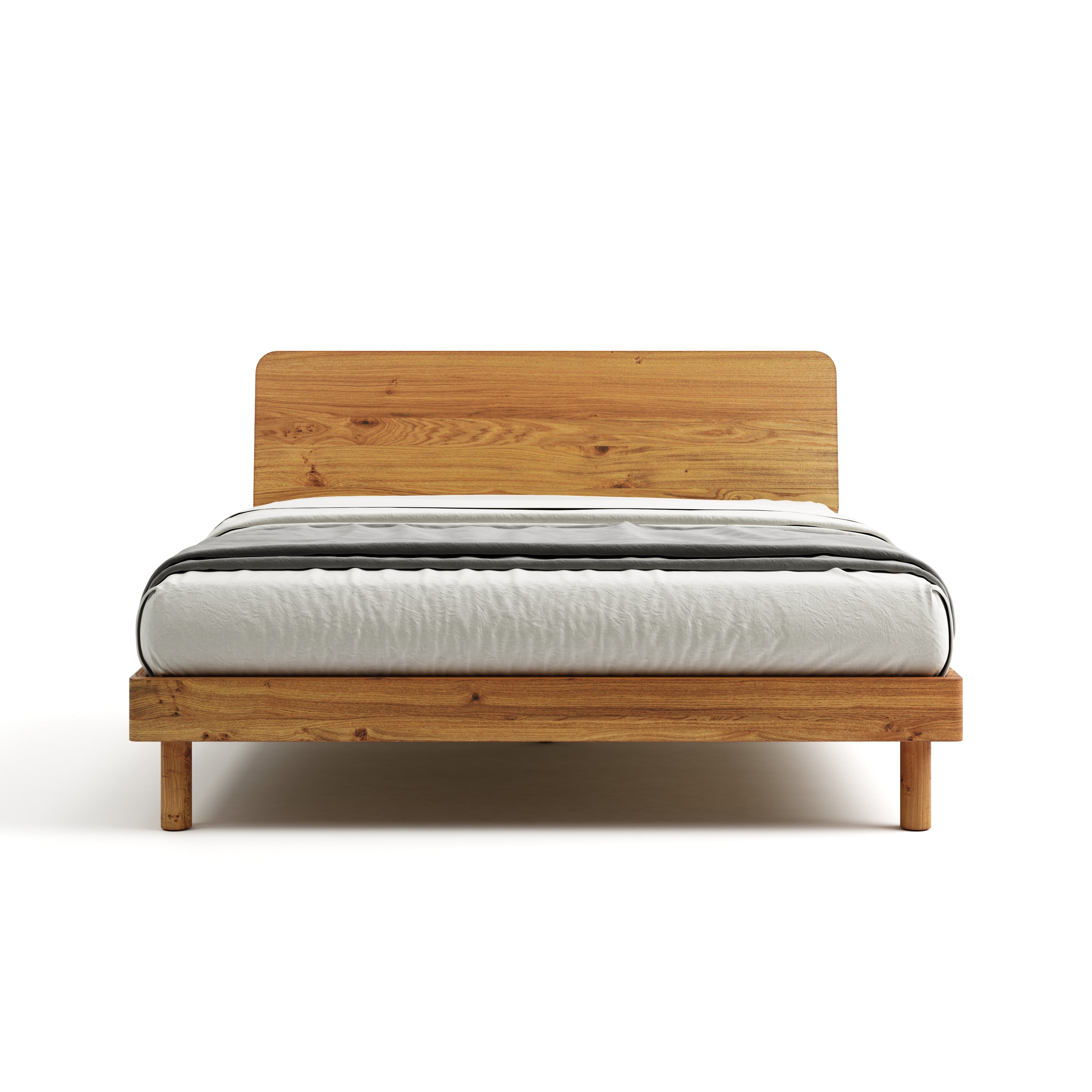 Mowa Bed - Solid Teak/Walnut/Oak Wood (Queen)