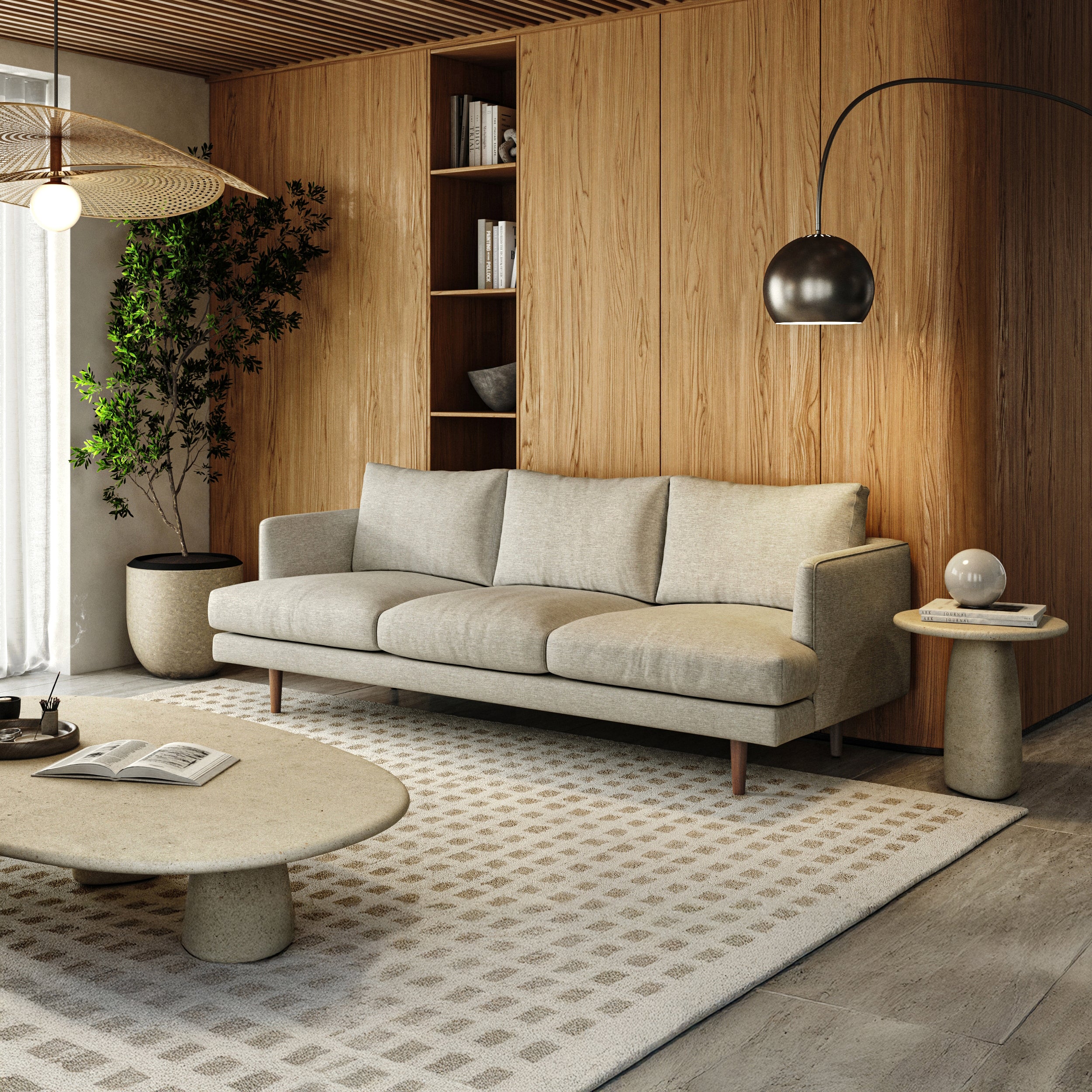 Anne Sofa | 3 Seater | Down-feather Back Cushion (7 feet) | Removable Fabric