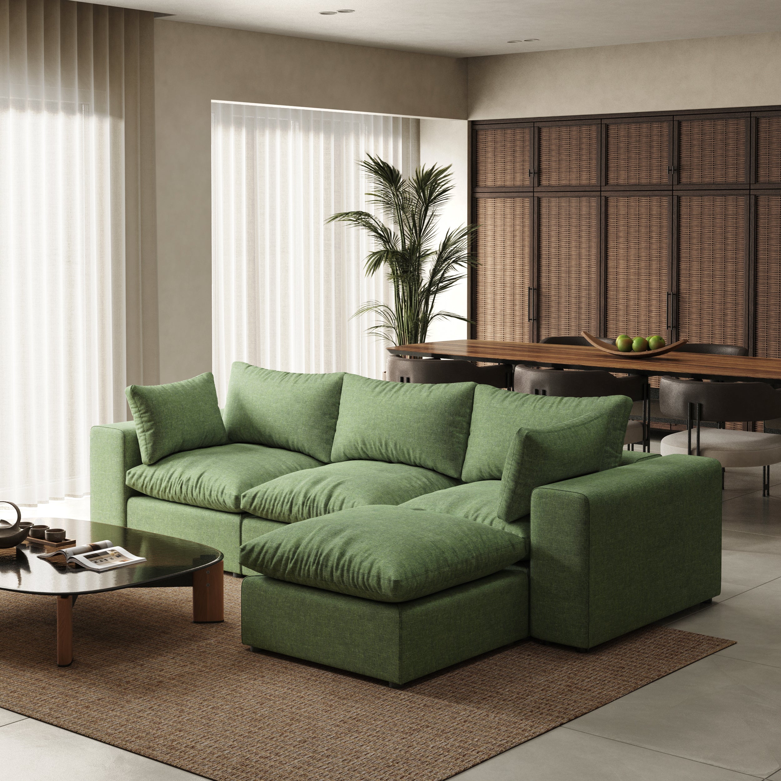 Node 2.0 Sofa | 3 Seater Sofa (9 feet) with Ottoman