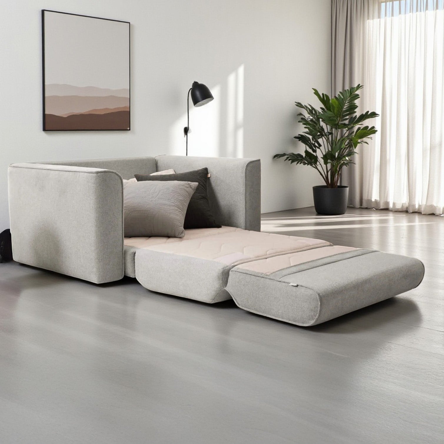 Porto Solo Sleeper Sofa | Sofa Cum Bed (4.5 Feet)