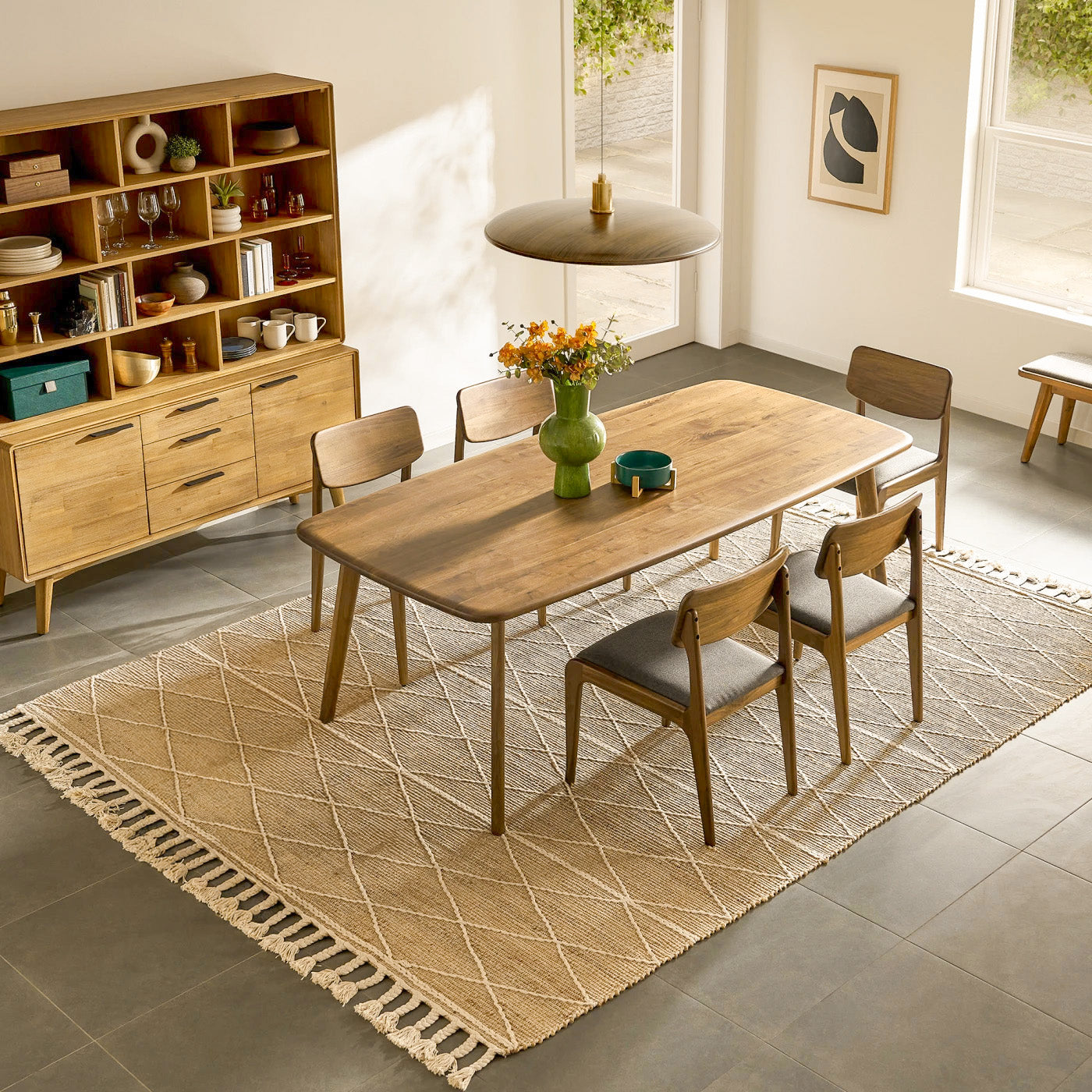 Kosha Dining Table (6 feet) - Solid Teak/Walnut/Oak Wood