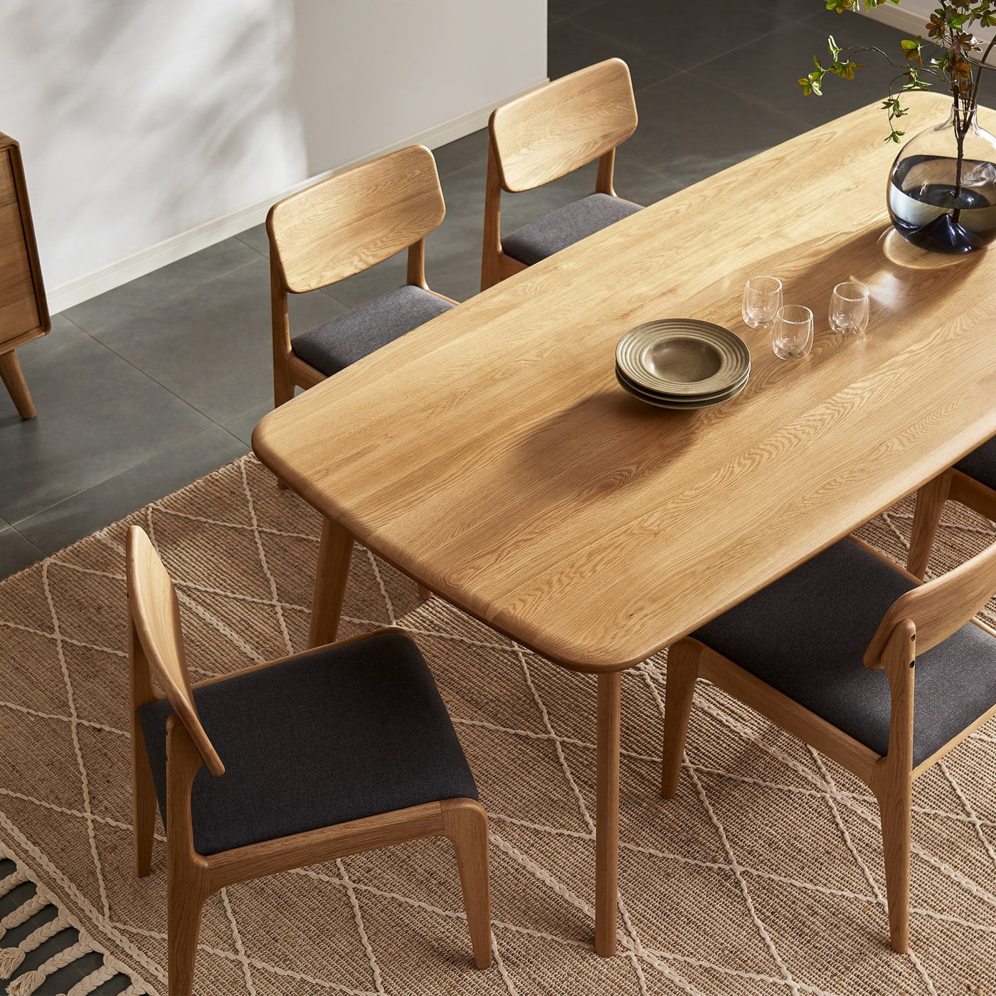 Kosha Dining Table (6 feet) - Solid Teak/Walnut/Oak Wood