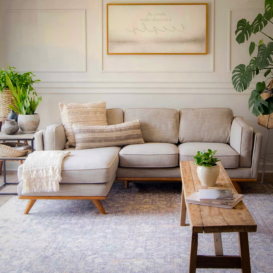 Lumo Sofa L Shaped Sectional Down-feather Back Cushions feet)