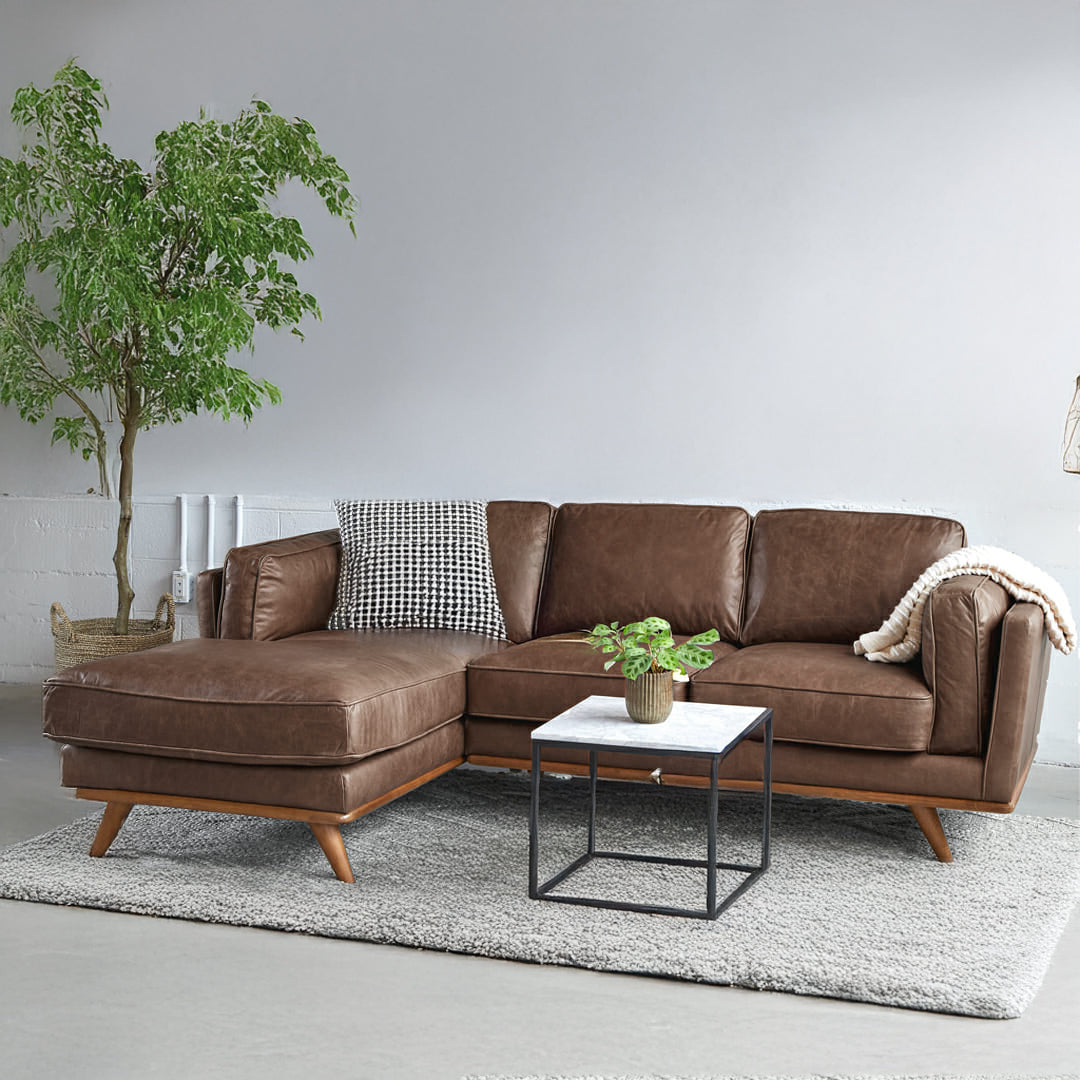 Lumo Sofa | L Shaped Right Sectional (7.5 feet) Genuine Leather