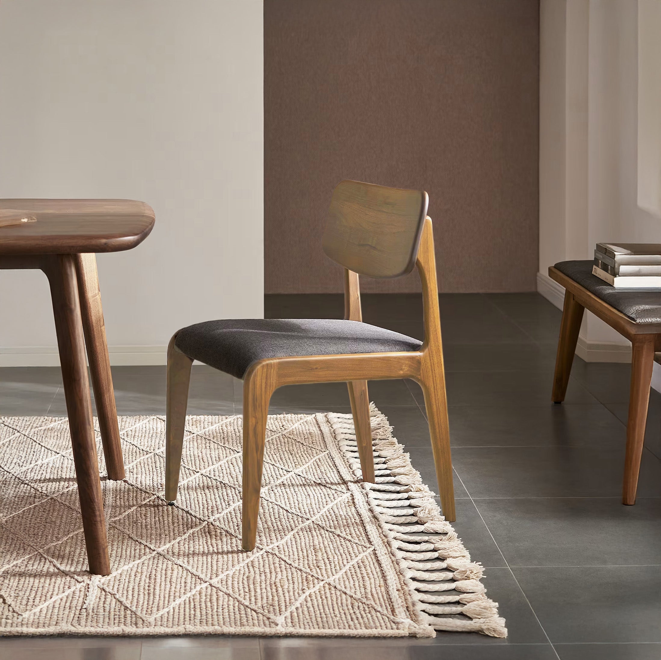 Kosha Dining Chair - Solid Teak/Oak/Walnut Wood