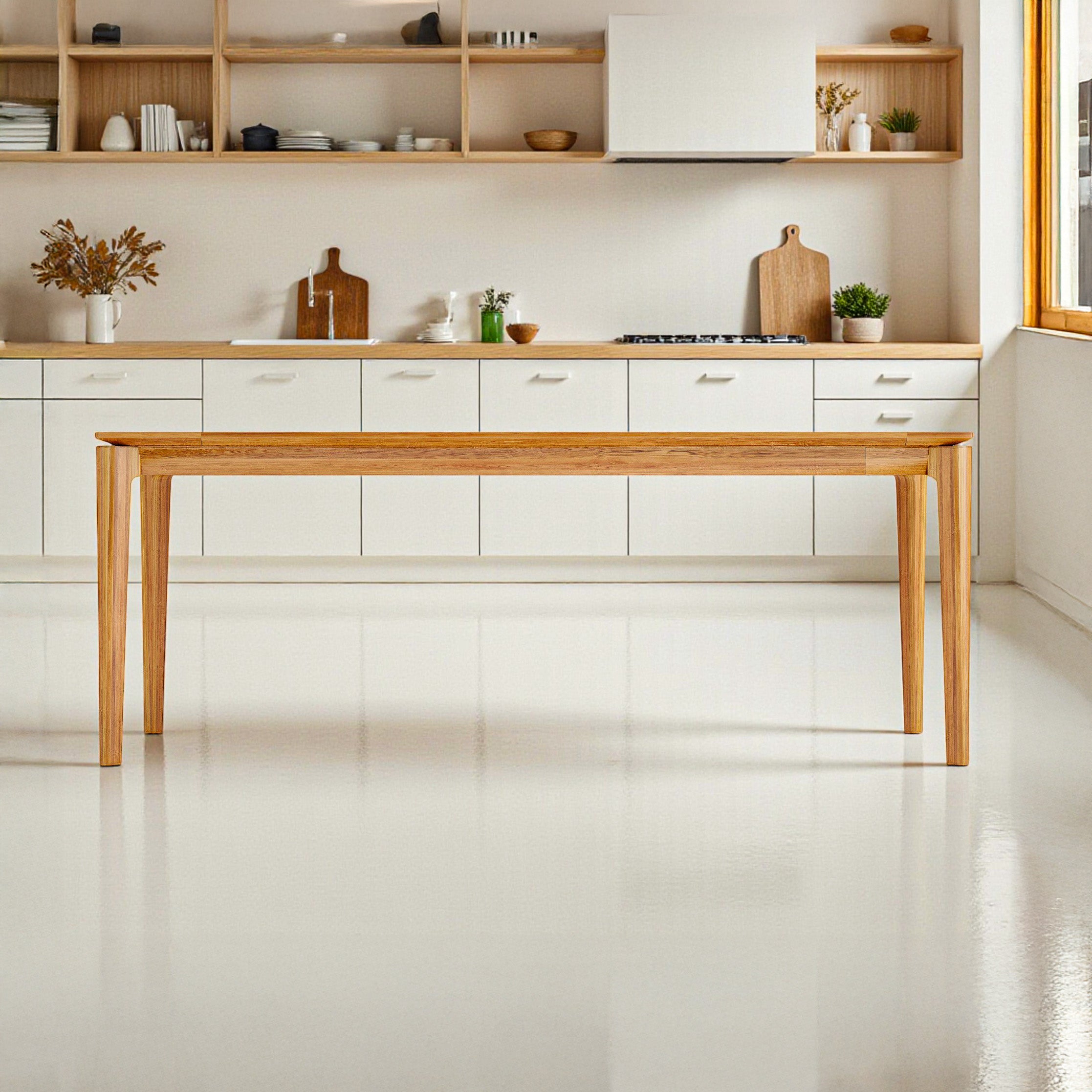 Elan Dining Table (6.5 feet) - Solid Teak/Walnut/Oak Wood