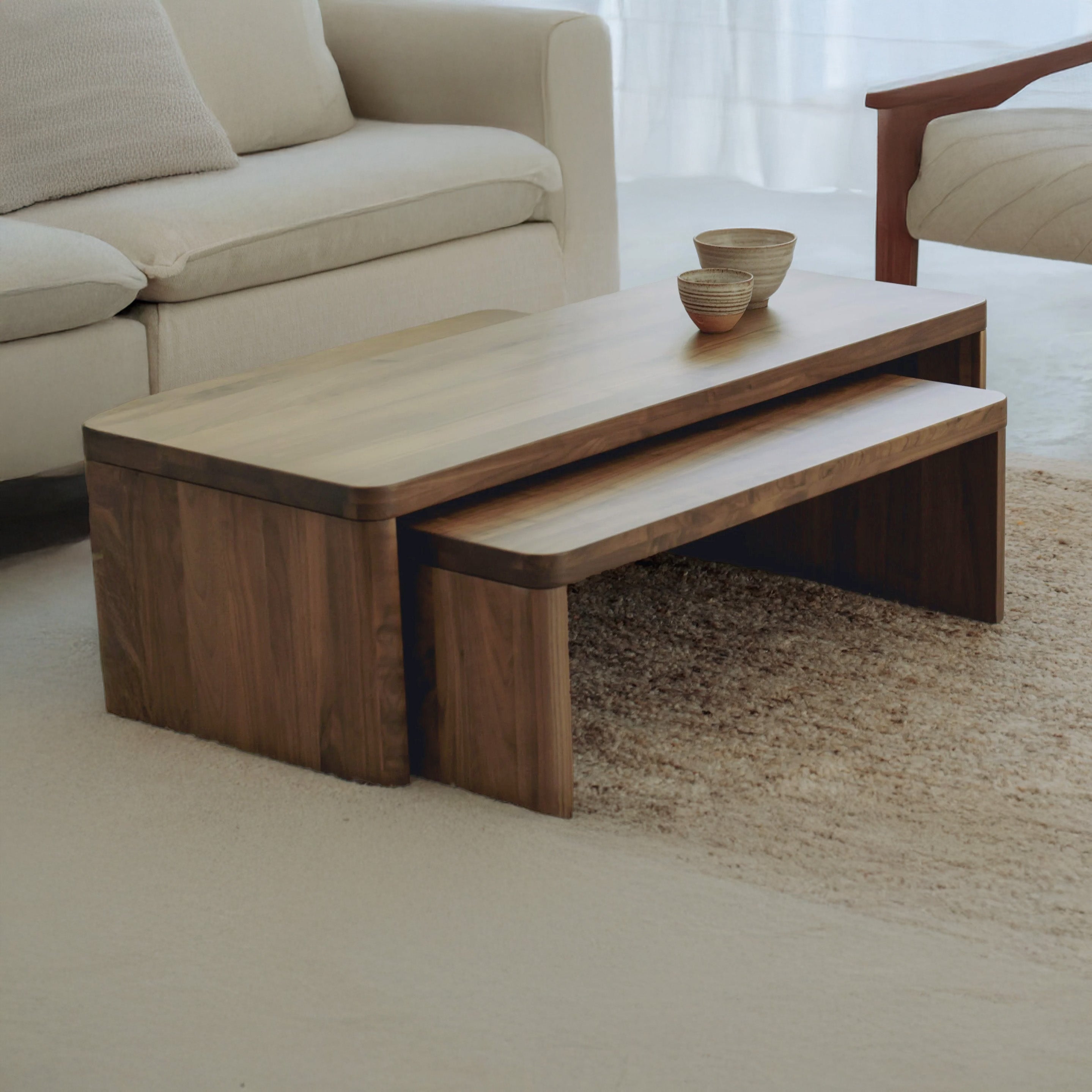 Akasa Coffee Table - Solid Walnut/Teak/Oak Wood