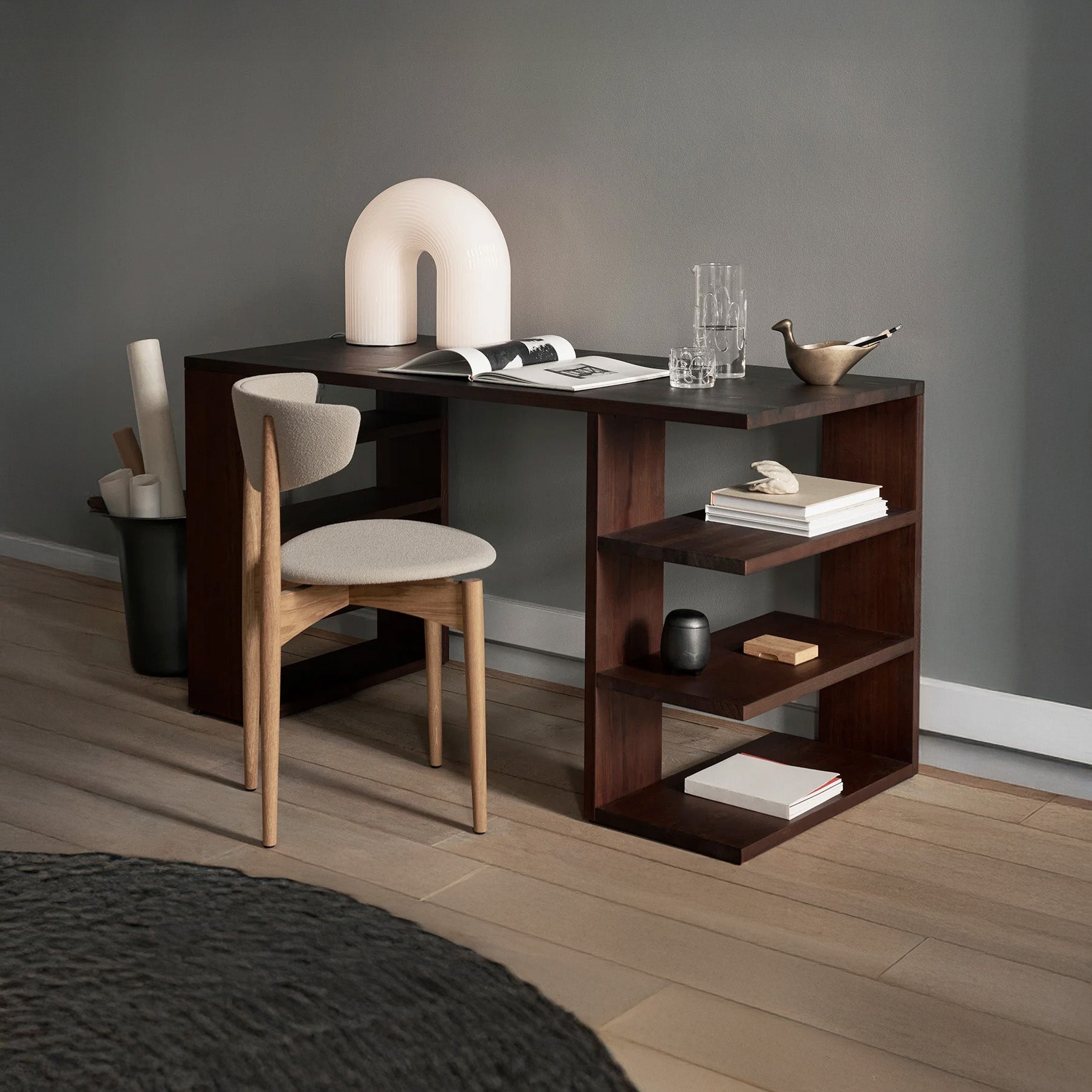 Orka Desk (4.5 feet) - Solid Teak/Walnut/Oak Wood