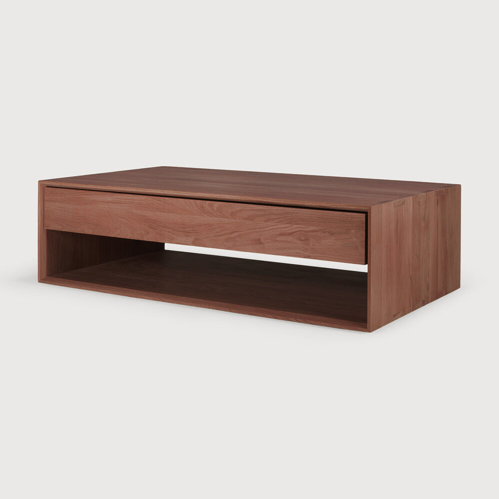 Sael Coffee Table - Solid Walnut/Teak/Oak Wood (Storage)