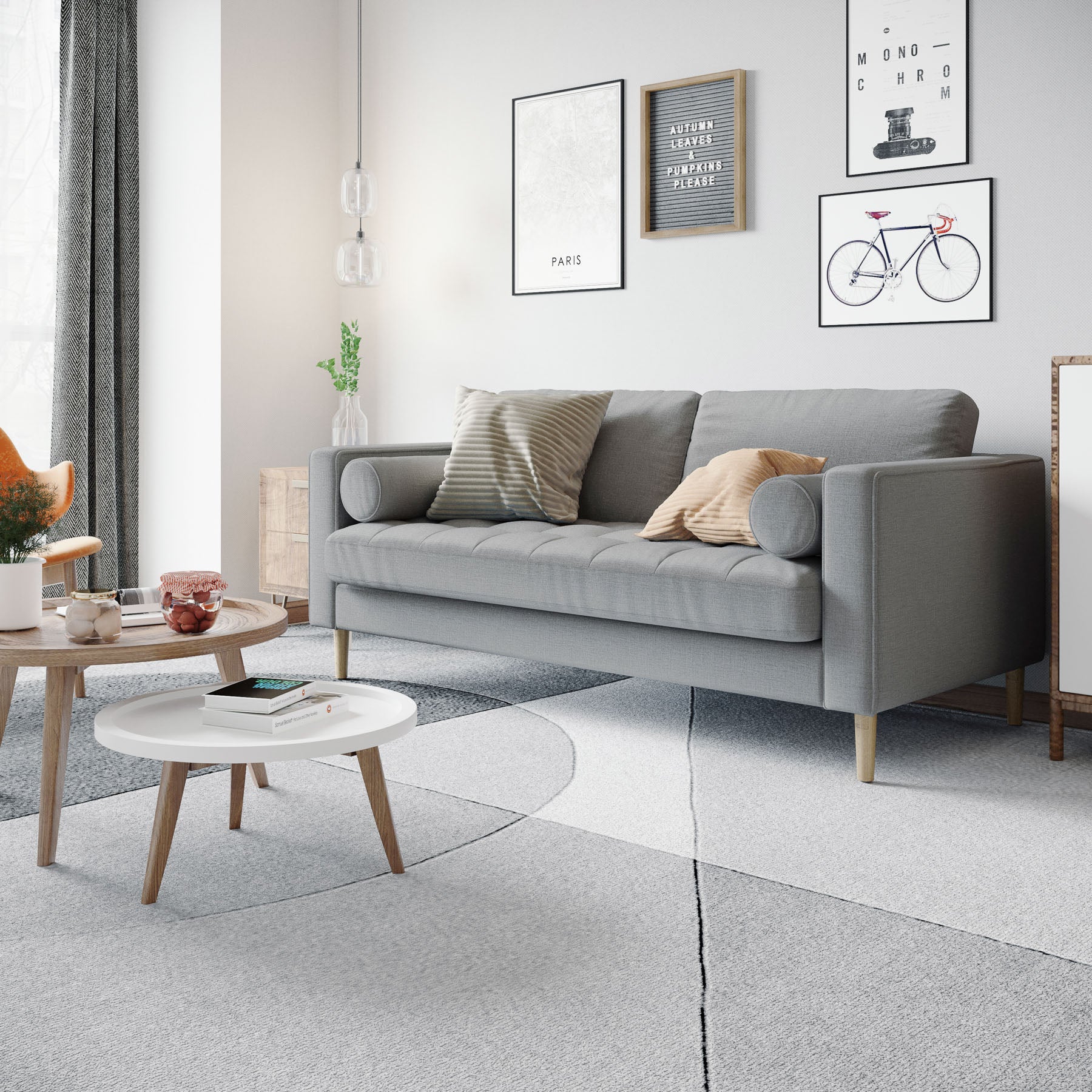 stone-grey teak-wood single