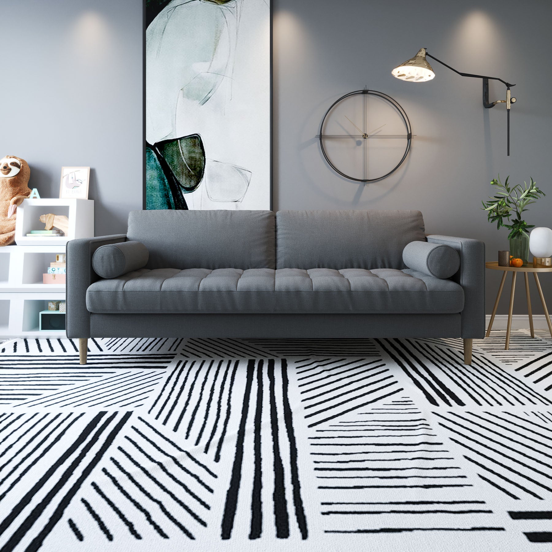 stone-grey teak-wood single