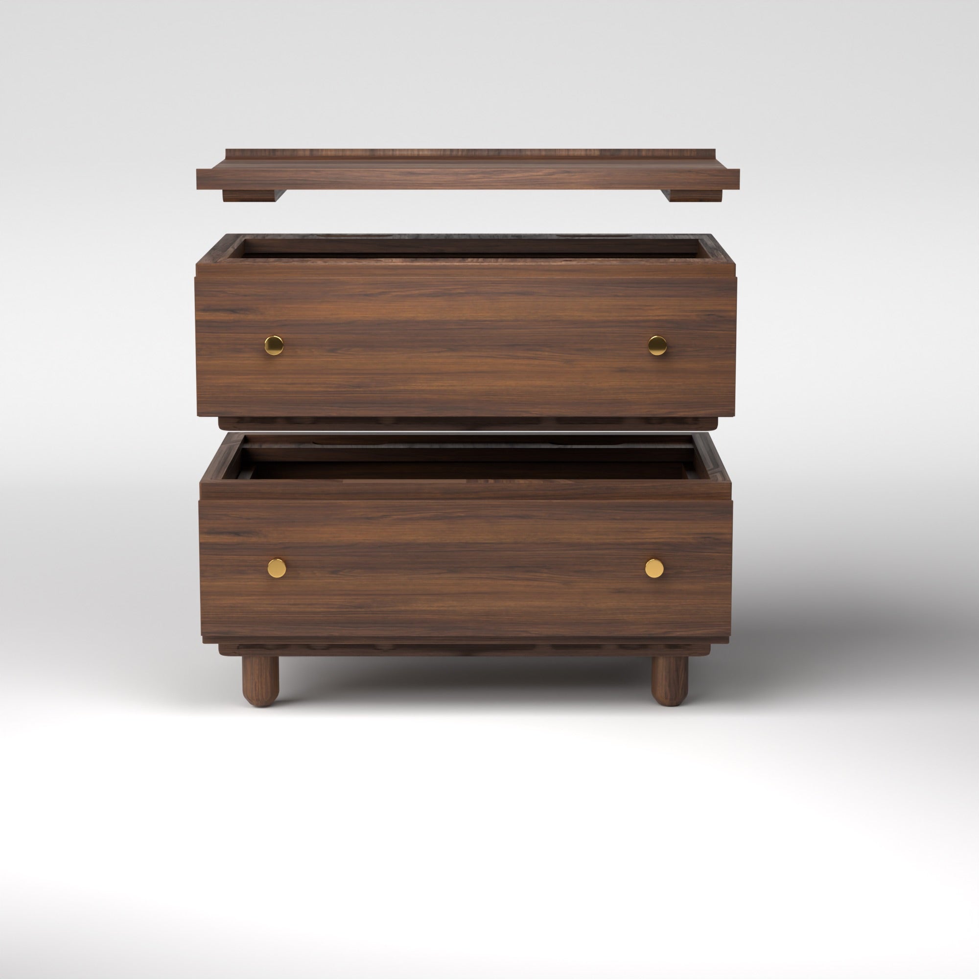 Stava Bedside Table | Solid Walnut/Teak/Oak Wood | 3 Feet Length
