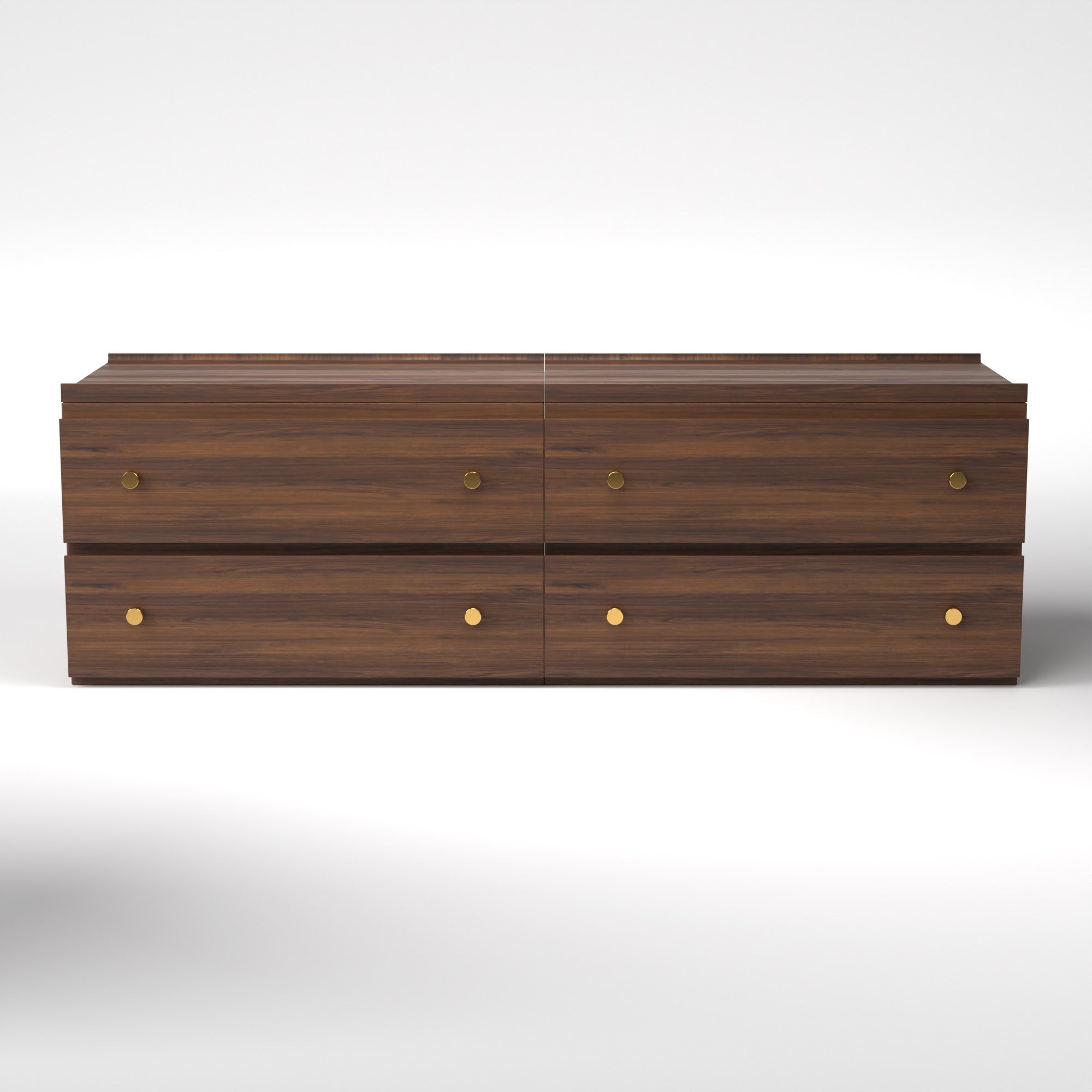 Stava Modular Drawer System | Solid Walnut/Teak/Oak Wood (2x2) | 5.5 Feet Length