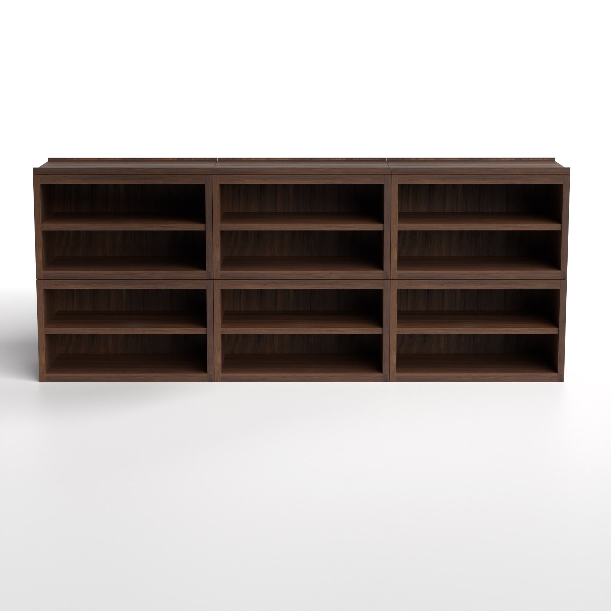 Stava Modular Shelving System | Solid Walnut/Teak/Oak Wood (4x3) | 8 Feet Length