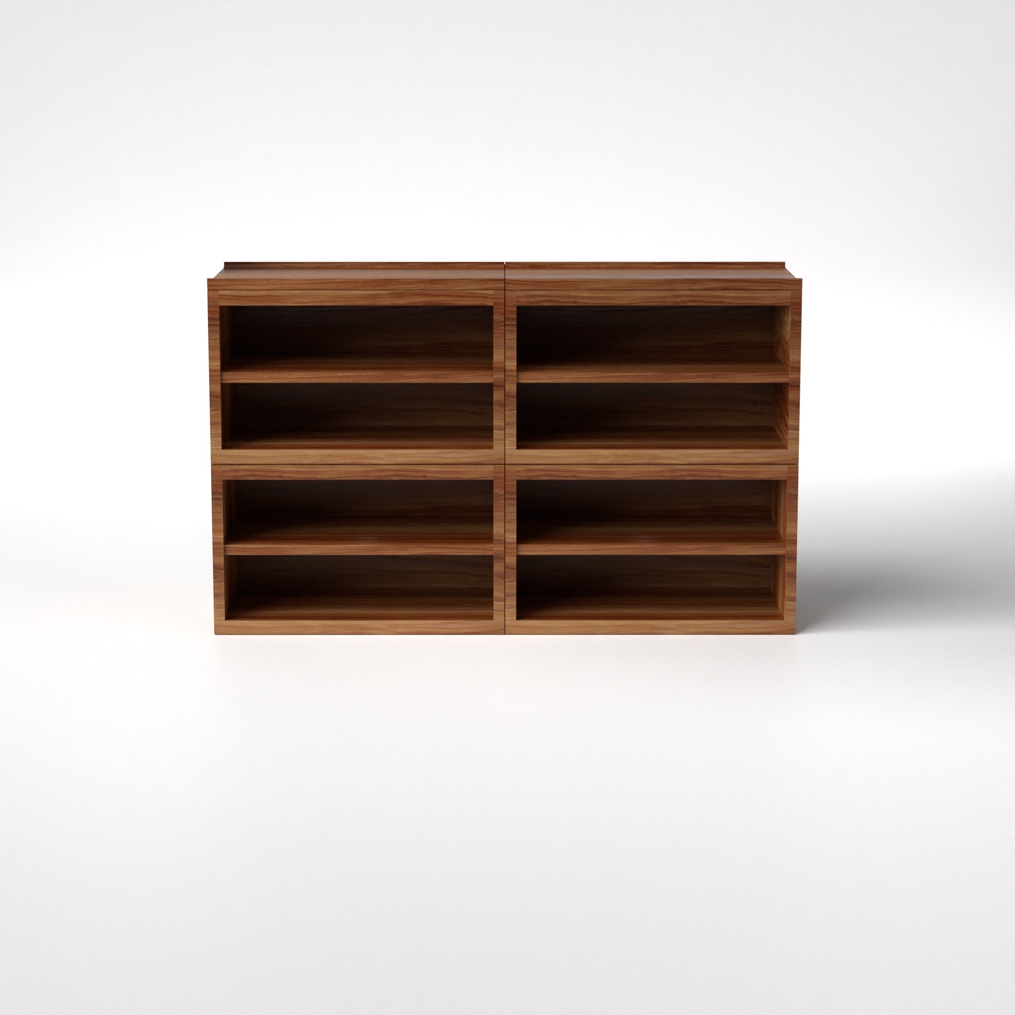 Stava Modular Shelving System | Solid Walnut/Teak/Oak Wood (4x2) | 5.5 Feet Length