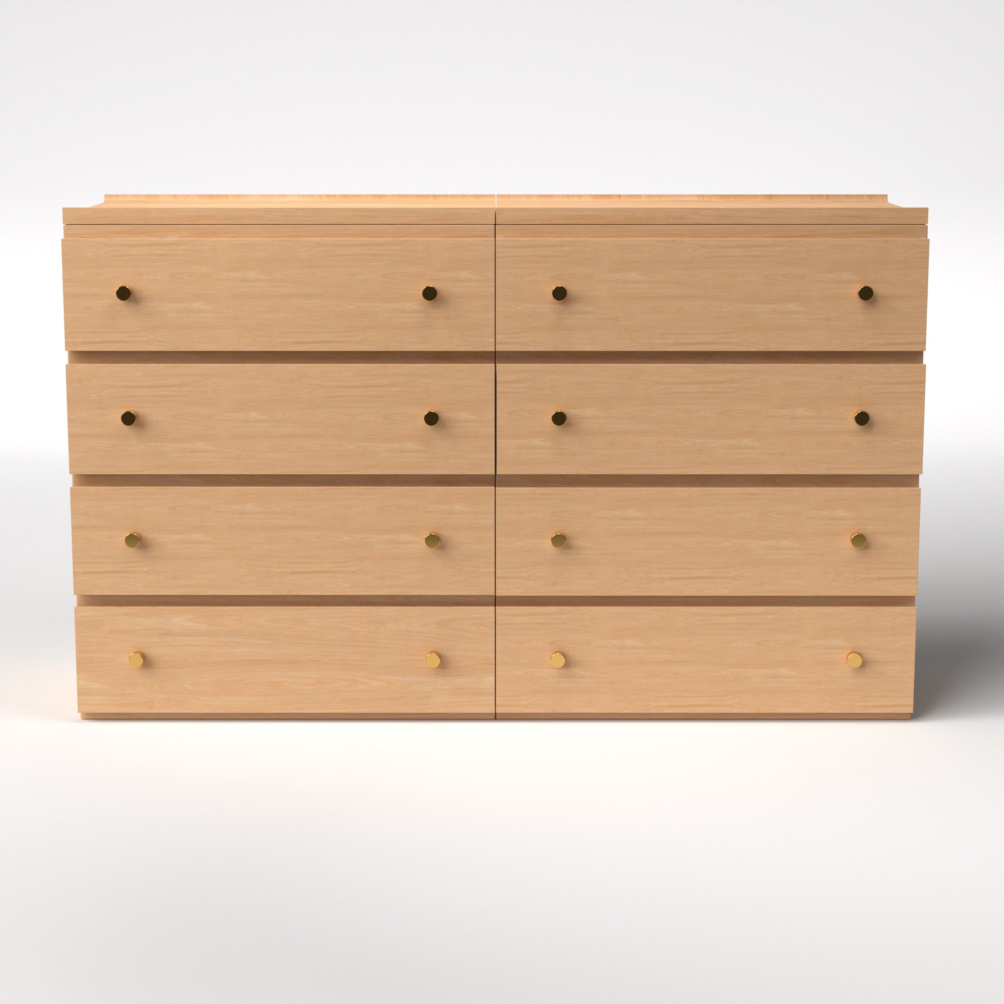 Stava Modular Drawer System | Solid Walnut/Teak/Oak Wood (4x2) | 5.5 Feet Length