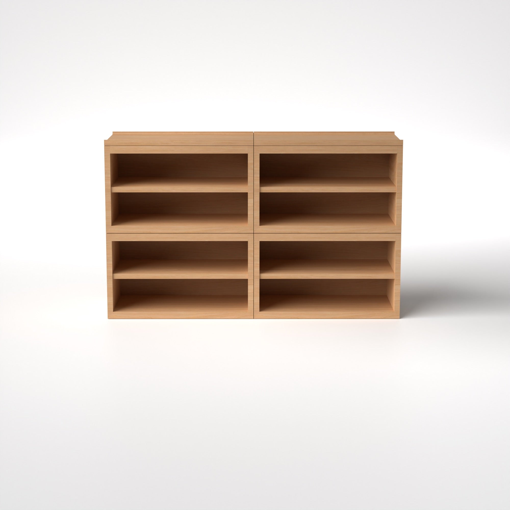 Stava Modular Shelving System | Solid Walnut/Teak/Oak Wood (4x2) | 5.5 Feet Length