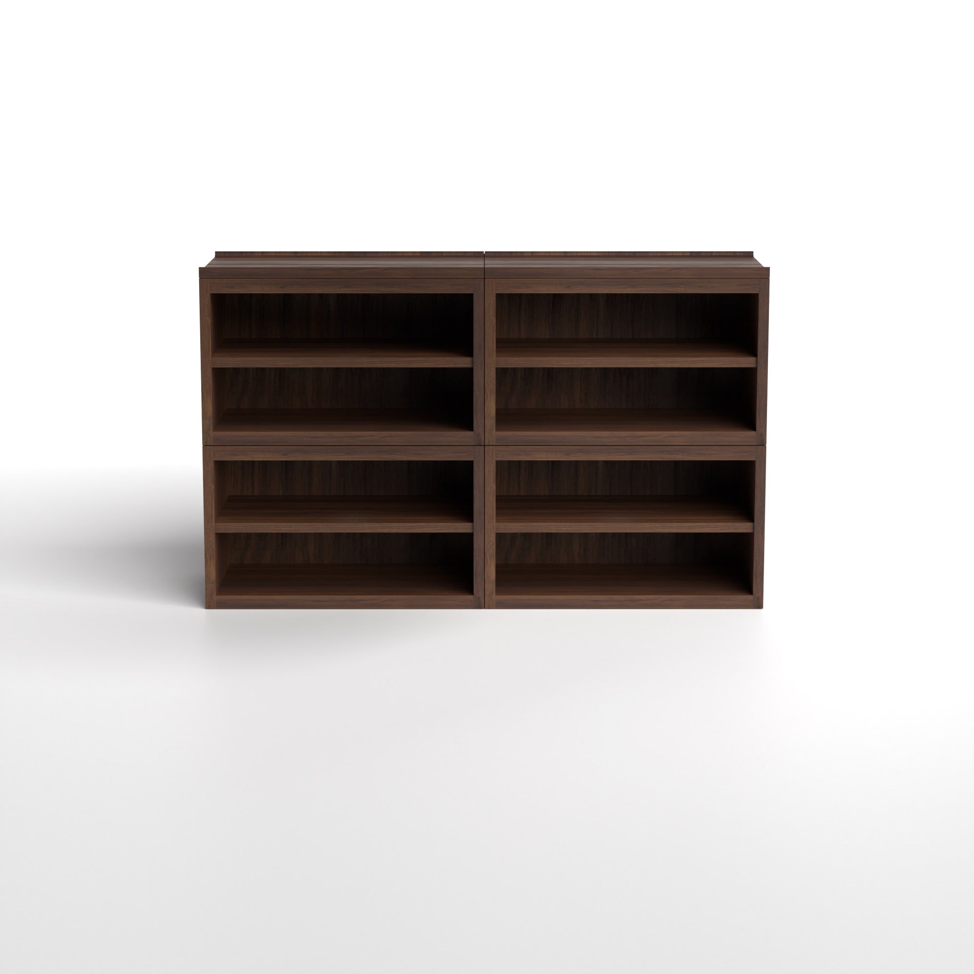 Stava Modular Shelving System | Solid Walnut/Teak/Oak Wood (4x2) | 5.5 Feet Length
