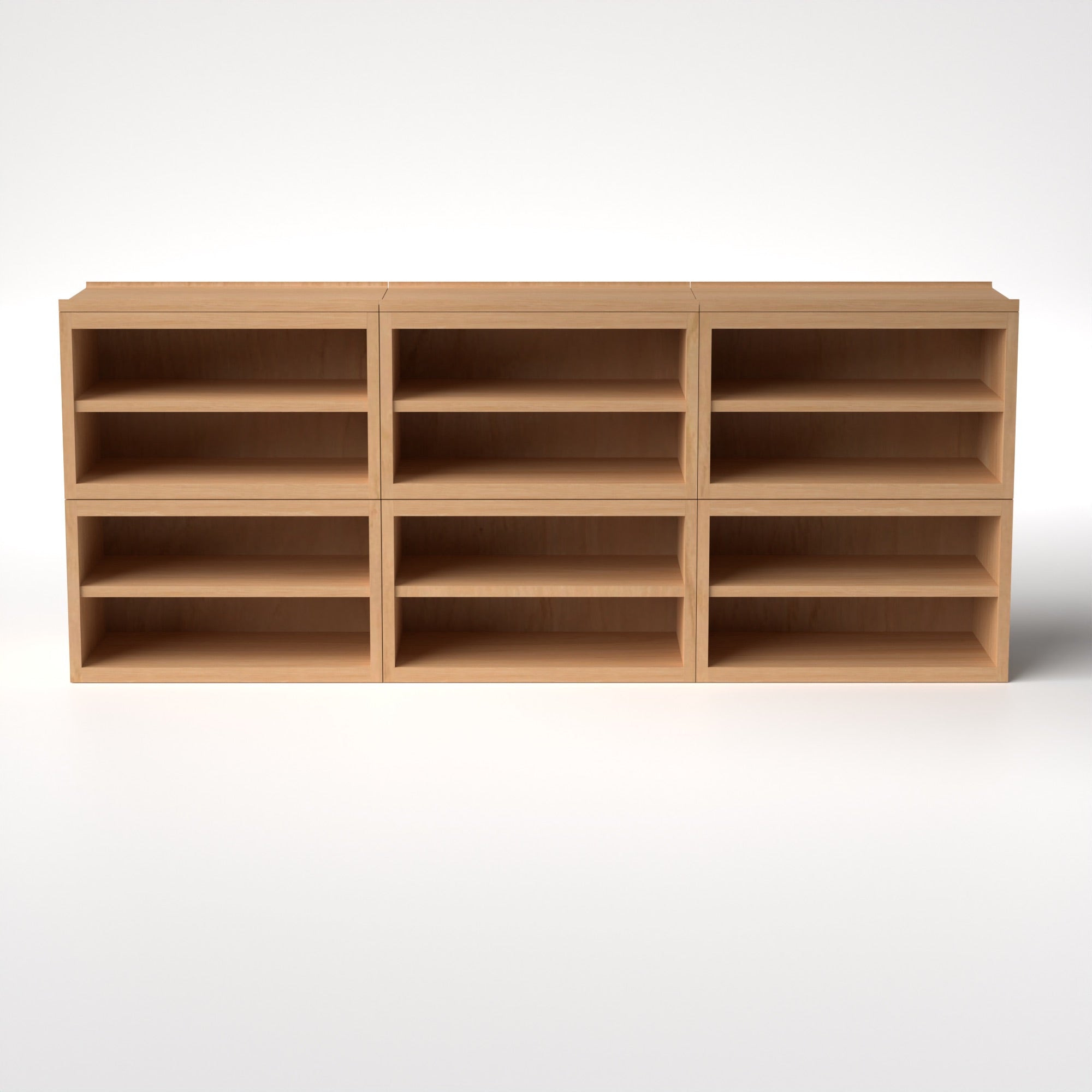 Stava Modular Shelving System | Solid Walnut/Teak/Oak Wood (4x3) | 8 Feet Length