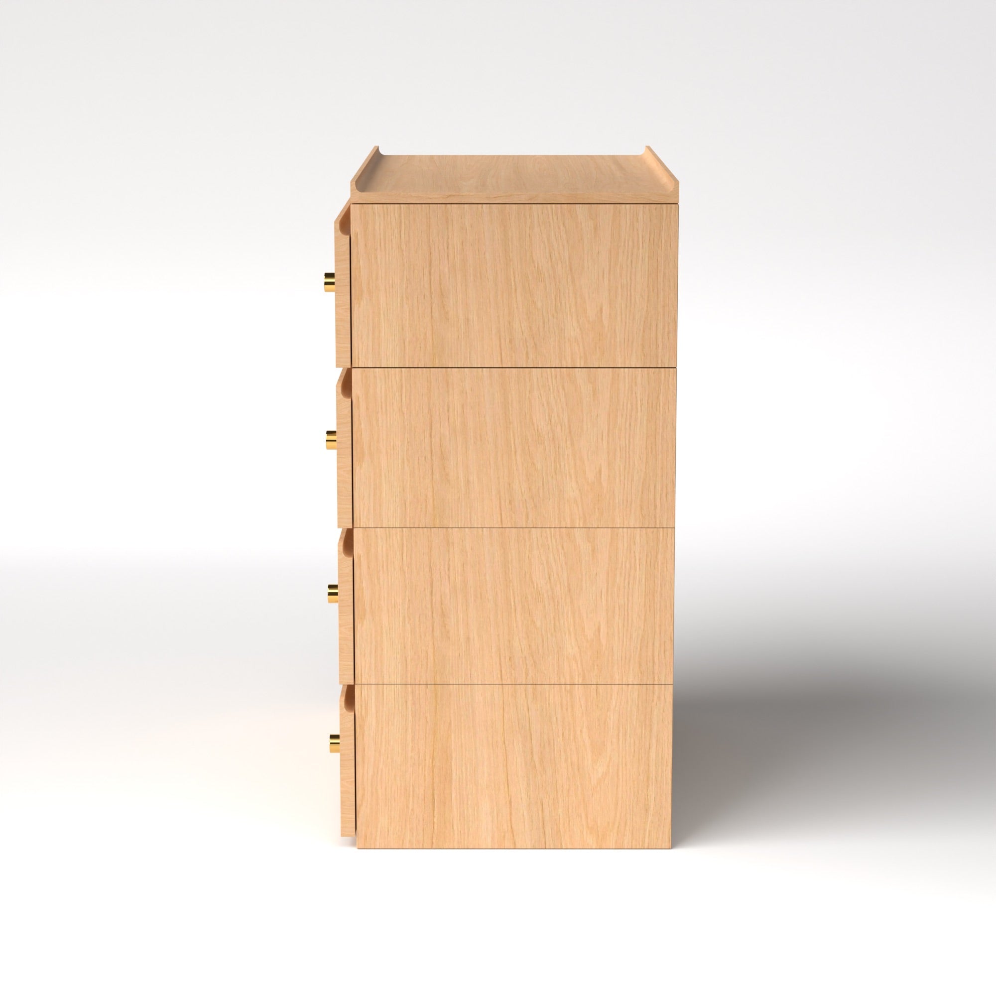 Stava Modular Drawer System | Solid Walnut/Teak/Oak Wood (4x1) | 3 Feet Length