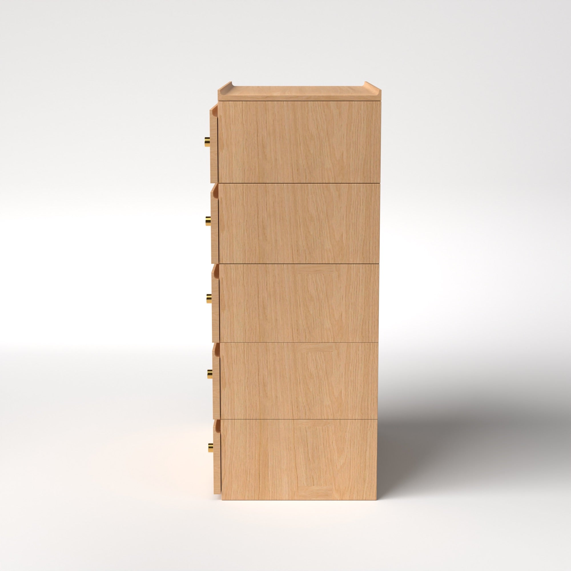 Stava Modular Drawer System | Solid Walnut/Teak/Oak Wood (5x1) | 3 Feet Length