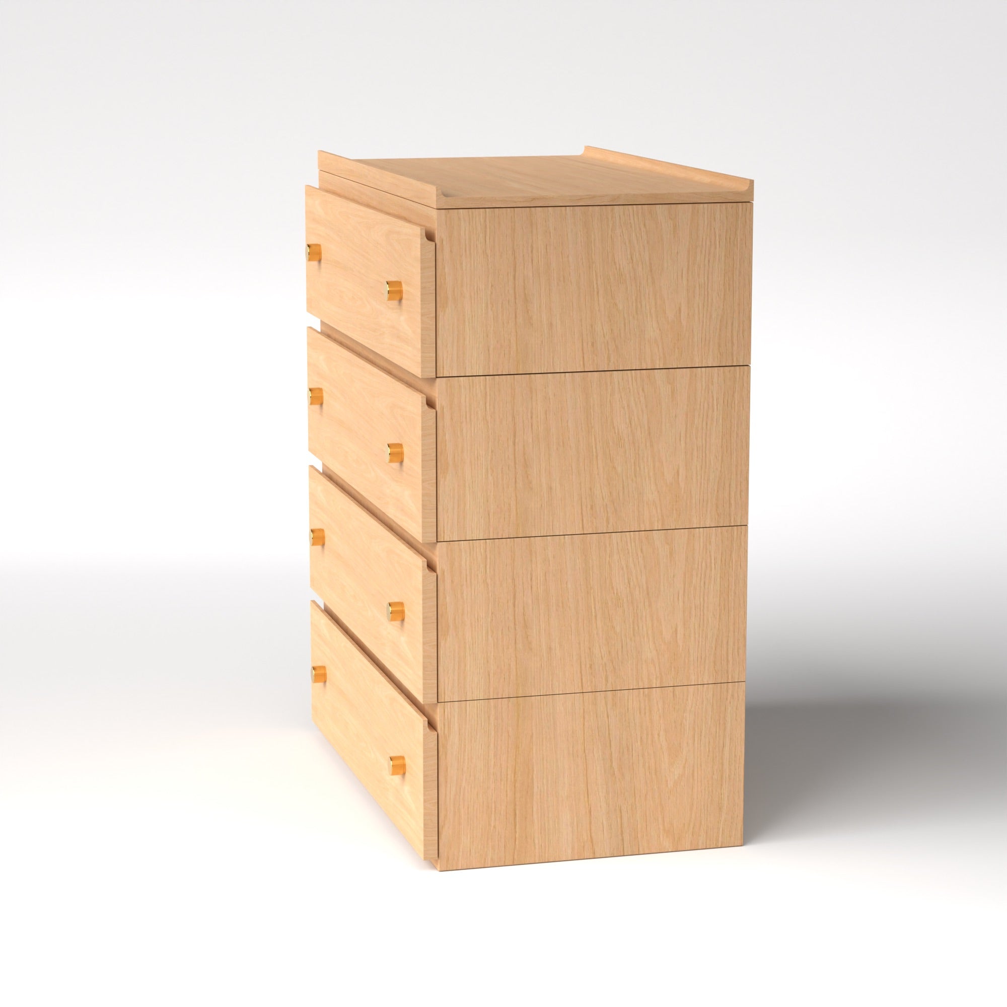 Stava Modular Drawer System | Solid Walnut/Teak/Oak Wood (4x1) | 3 Feet Length