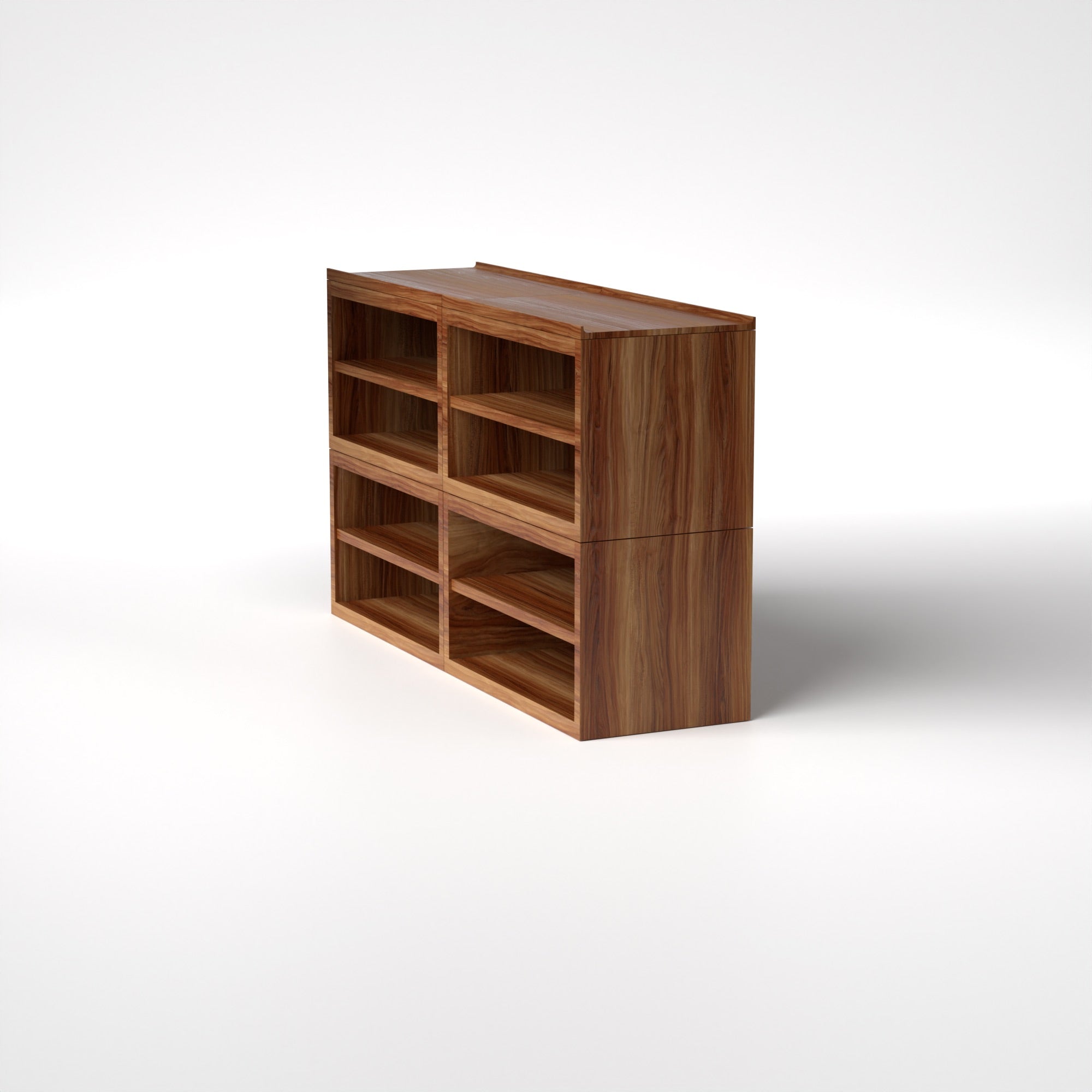 Stava Modular Shelving System | Solid Walnut/Teak/Oak Wood (4x2) | 5.5 Feet Length