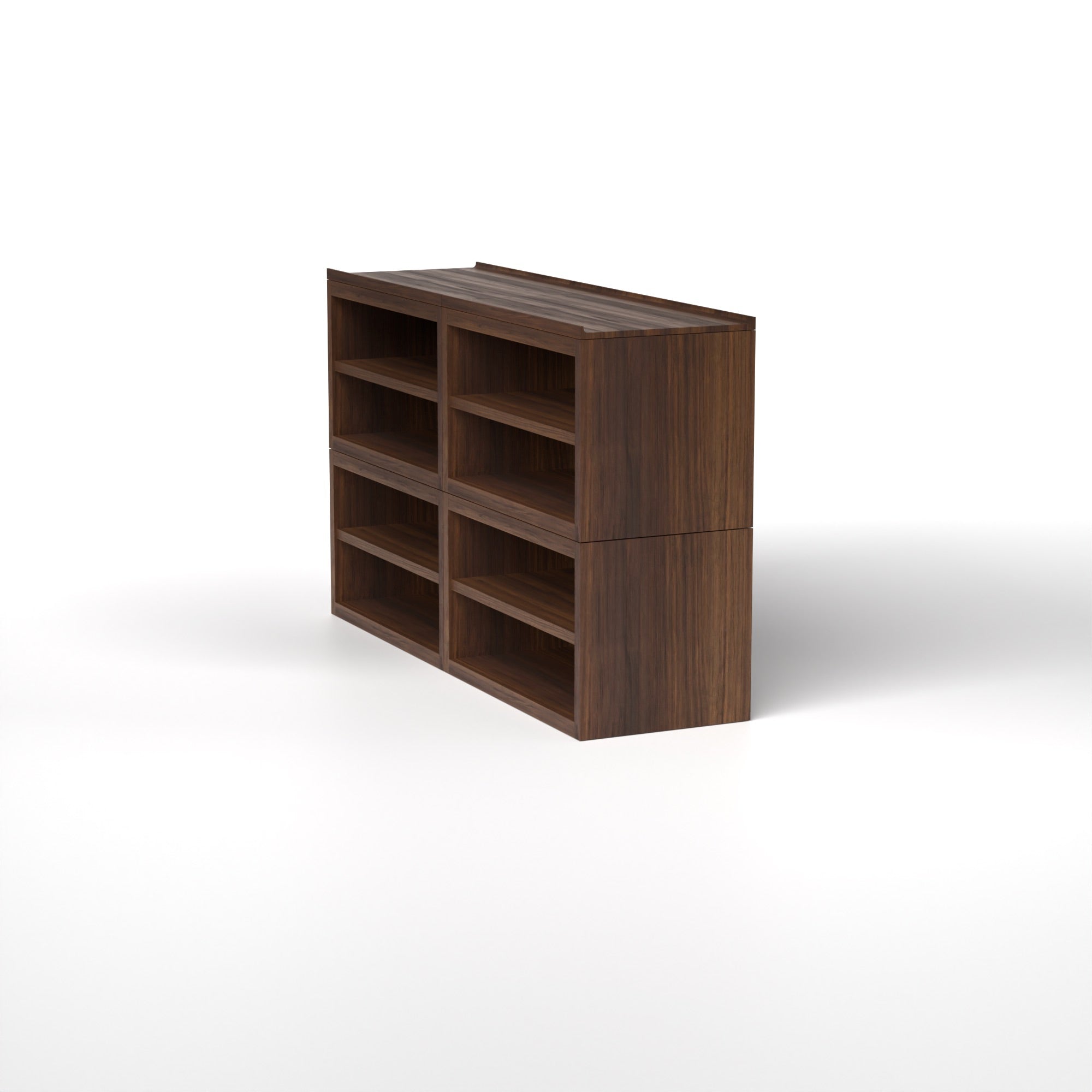 Stava Modular Shelving System | Solid Walnut/Teak/Oak Wood (4x2) | 5.5 Feet Length