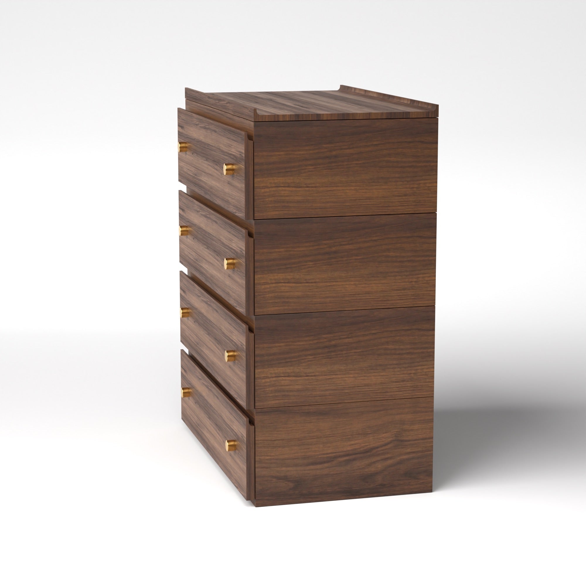 Stava Modular Drawer System | Solid Walnut/Teak/Oak Wood (4x1) | 3 Feet Length