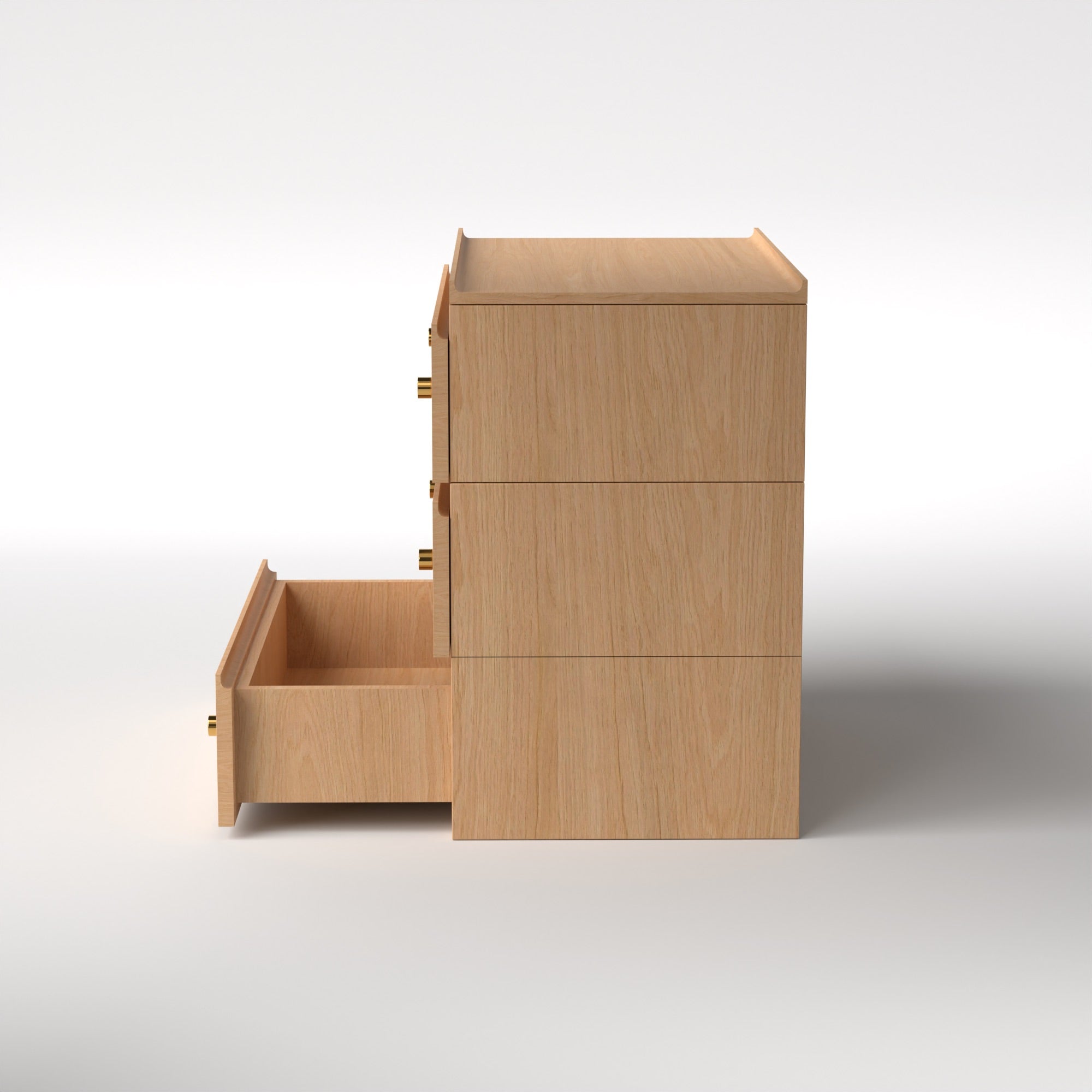 Stava Modular Drawer System | Solid Walnut/Teak/Oak Wood (3x1) | 3 Feet Length