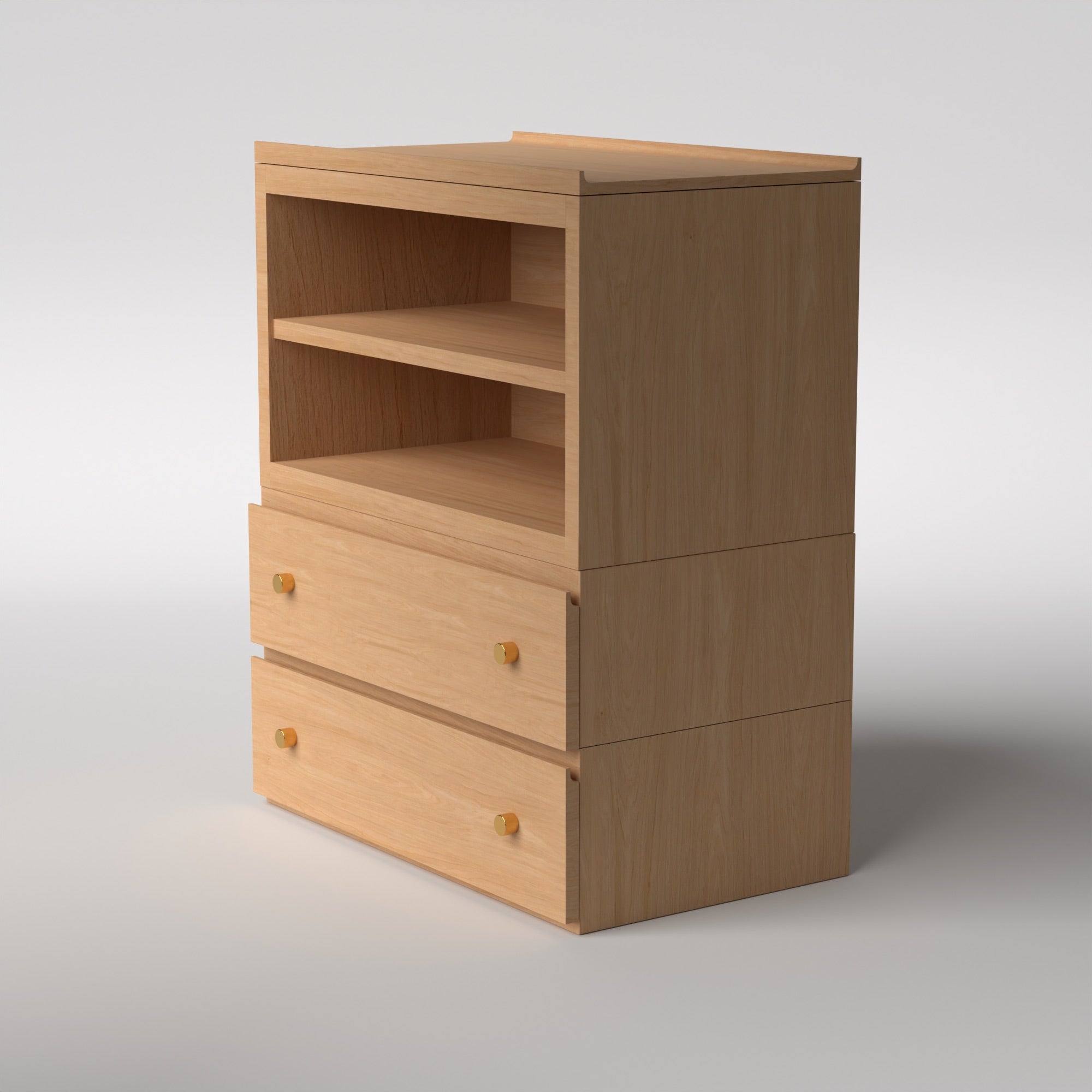 Stava Modular Credenza System | Solid Walnut/Teak/Oak Wood (4x1) | 3 Feet Length