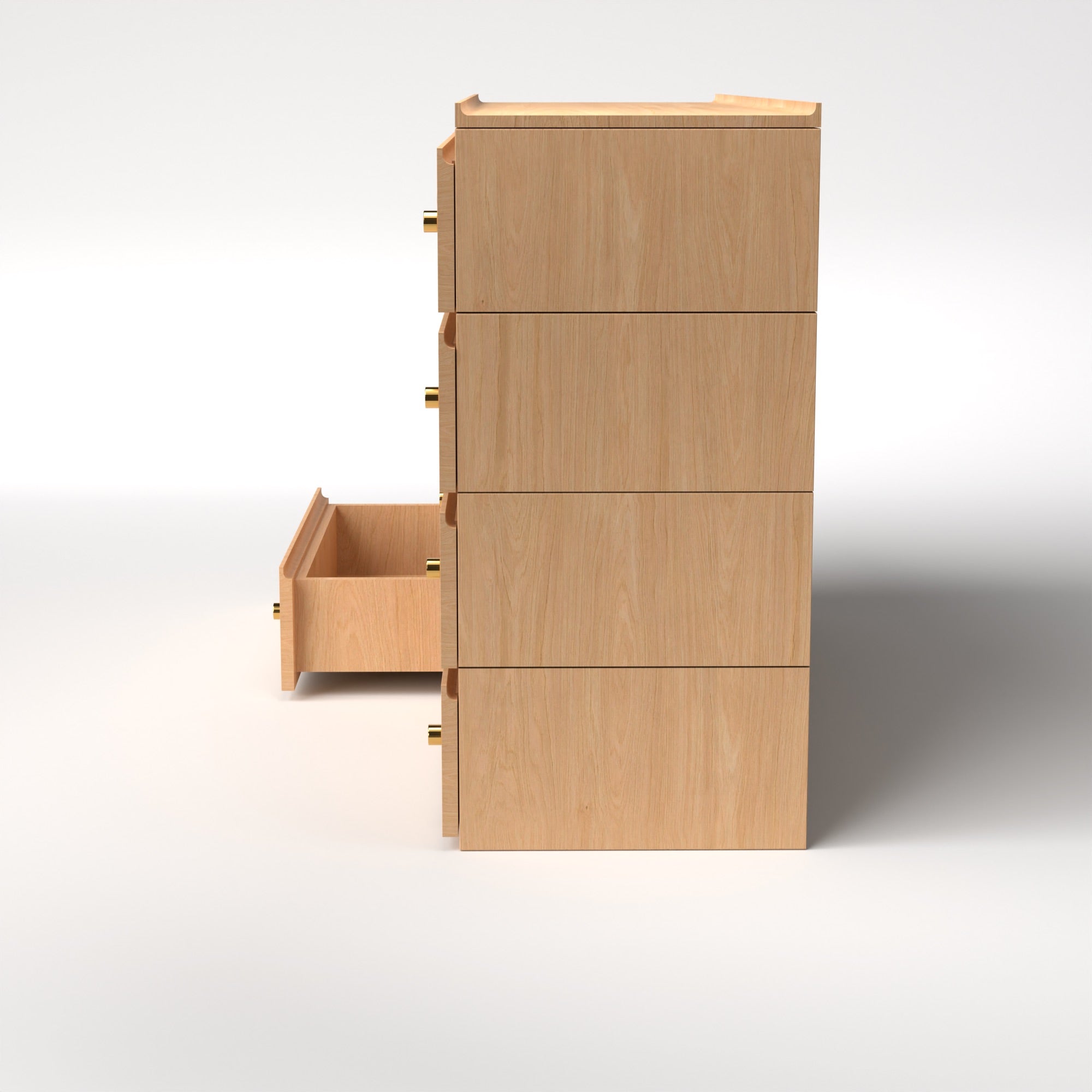 Stava Modular Drawer System | Solid Walnut/Teak/Oak Wood (4x2) | 5.5 Feet Length