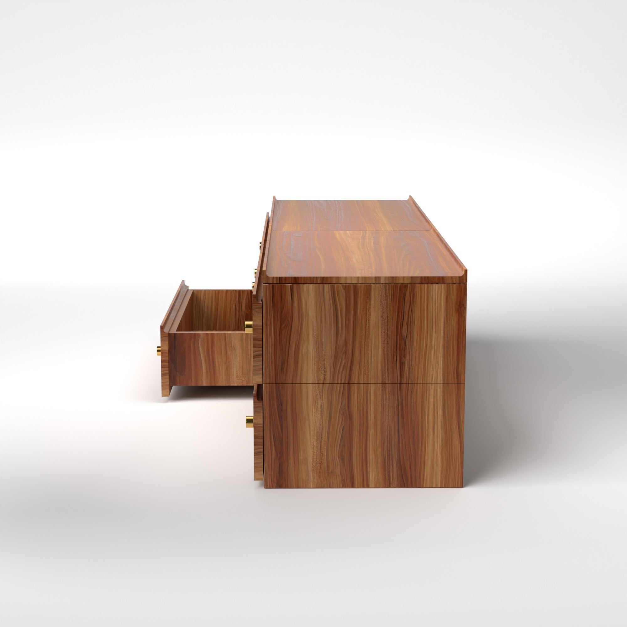 Stava Modular Drawer System | Solid Walnut/Teak/Oak Wood (2x2) | 5.5 Feet Length