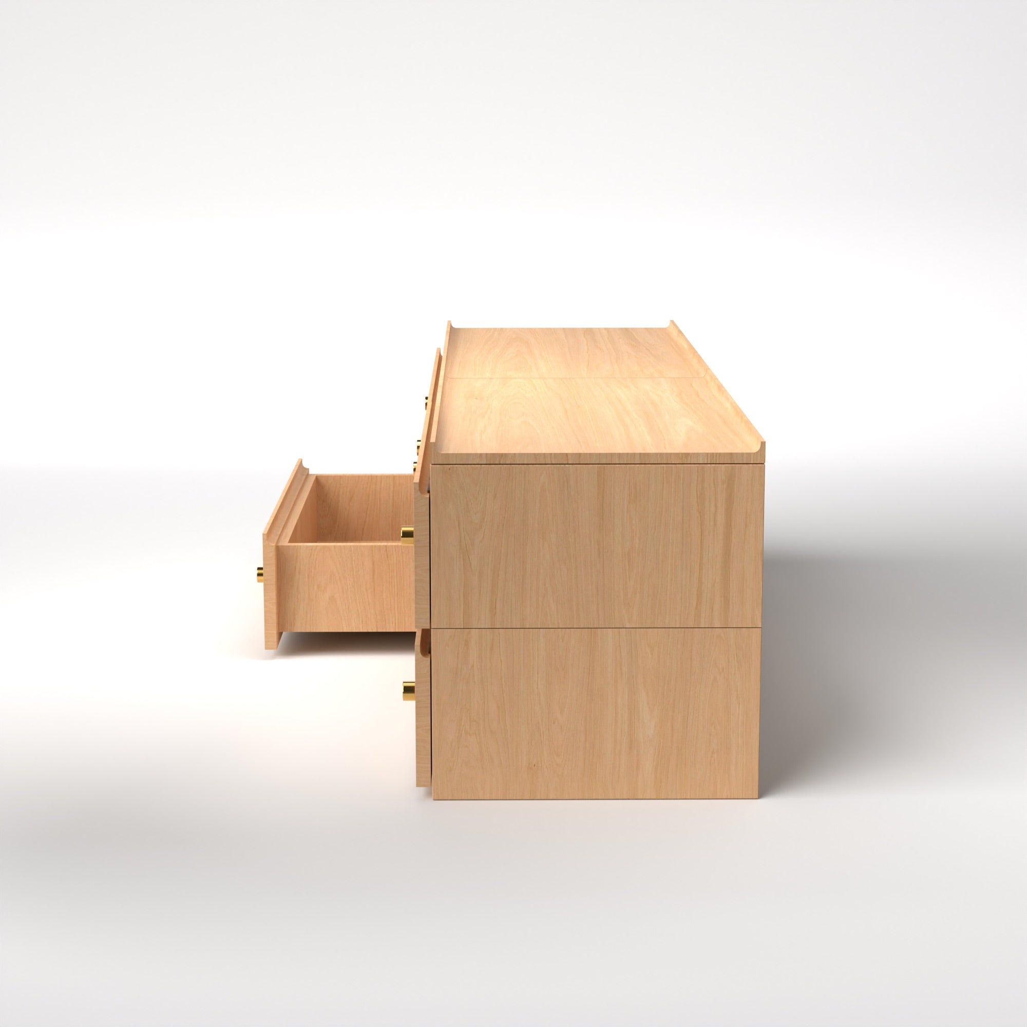 Stava Modular Drawer System | Solid Walnut/Teak/Oak Wood (2x2) | 5.5 Feet Length