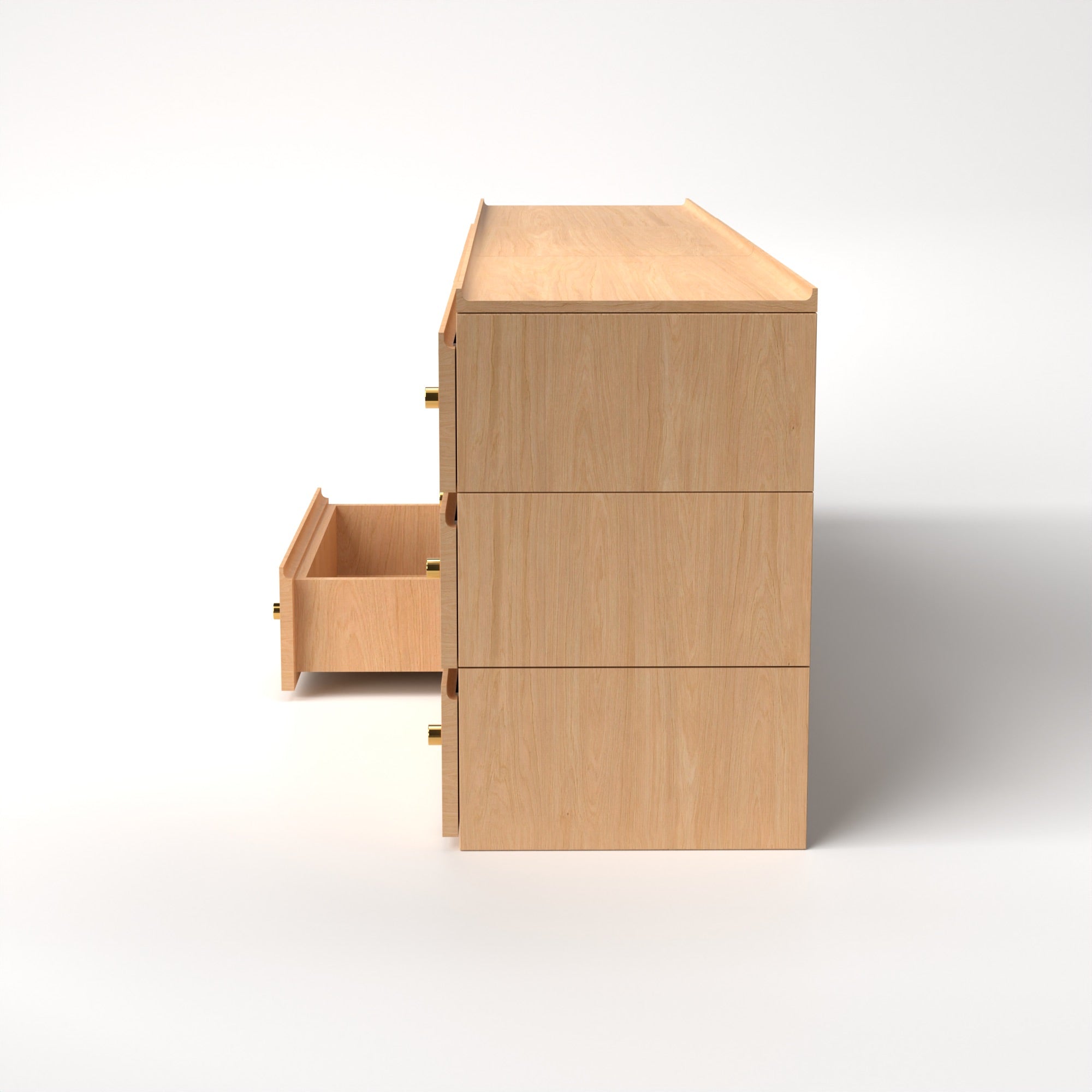 Stava Modular Drawer System | Solid Walnut/Teak/Oak Wood (3x3) | 8 Feet Length