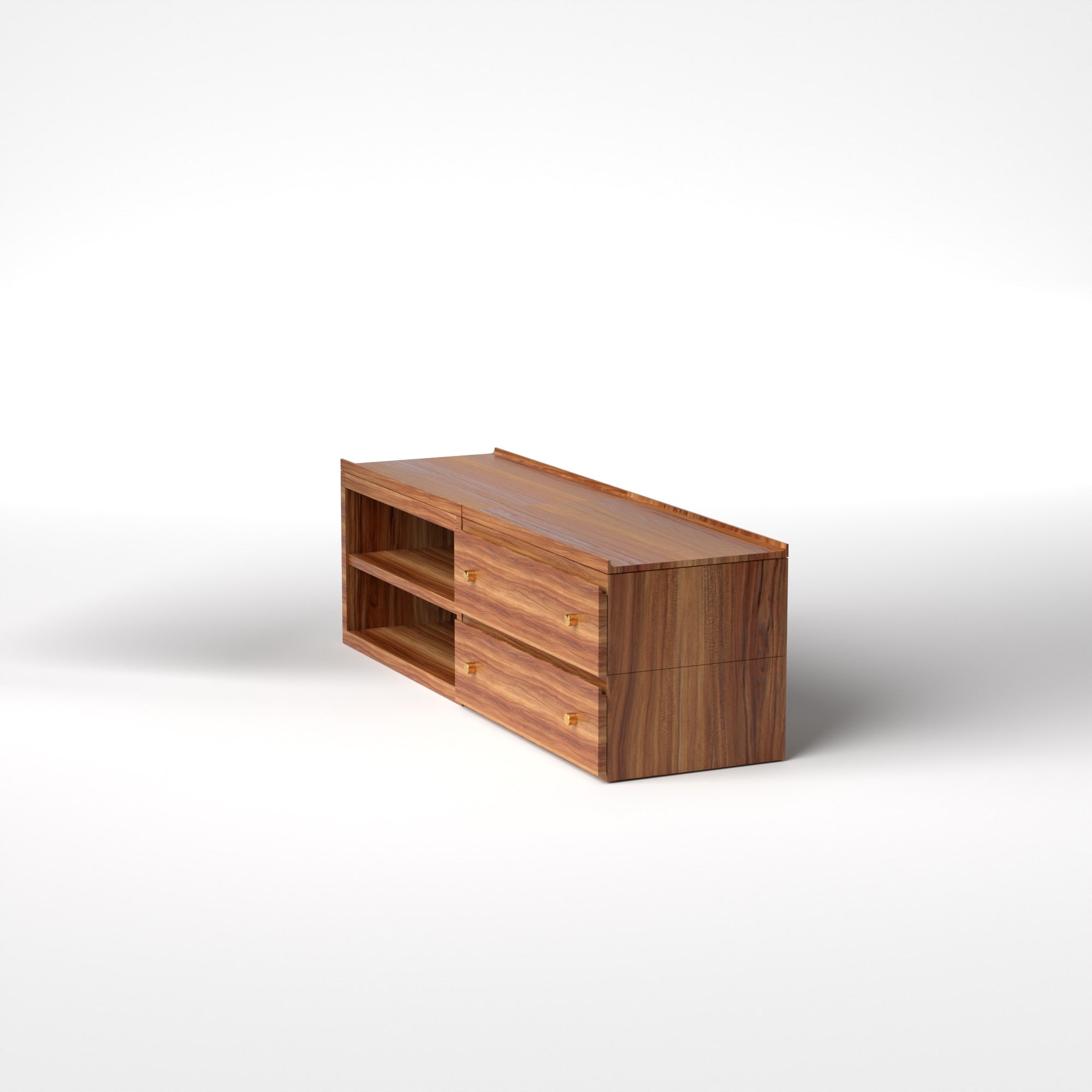 Stava Modular Credenza System | Solid Walnut/Teak/Oak Wood (2x2) | 5.5 Feet Length