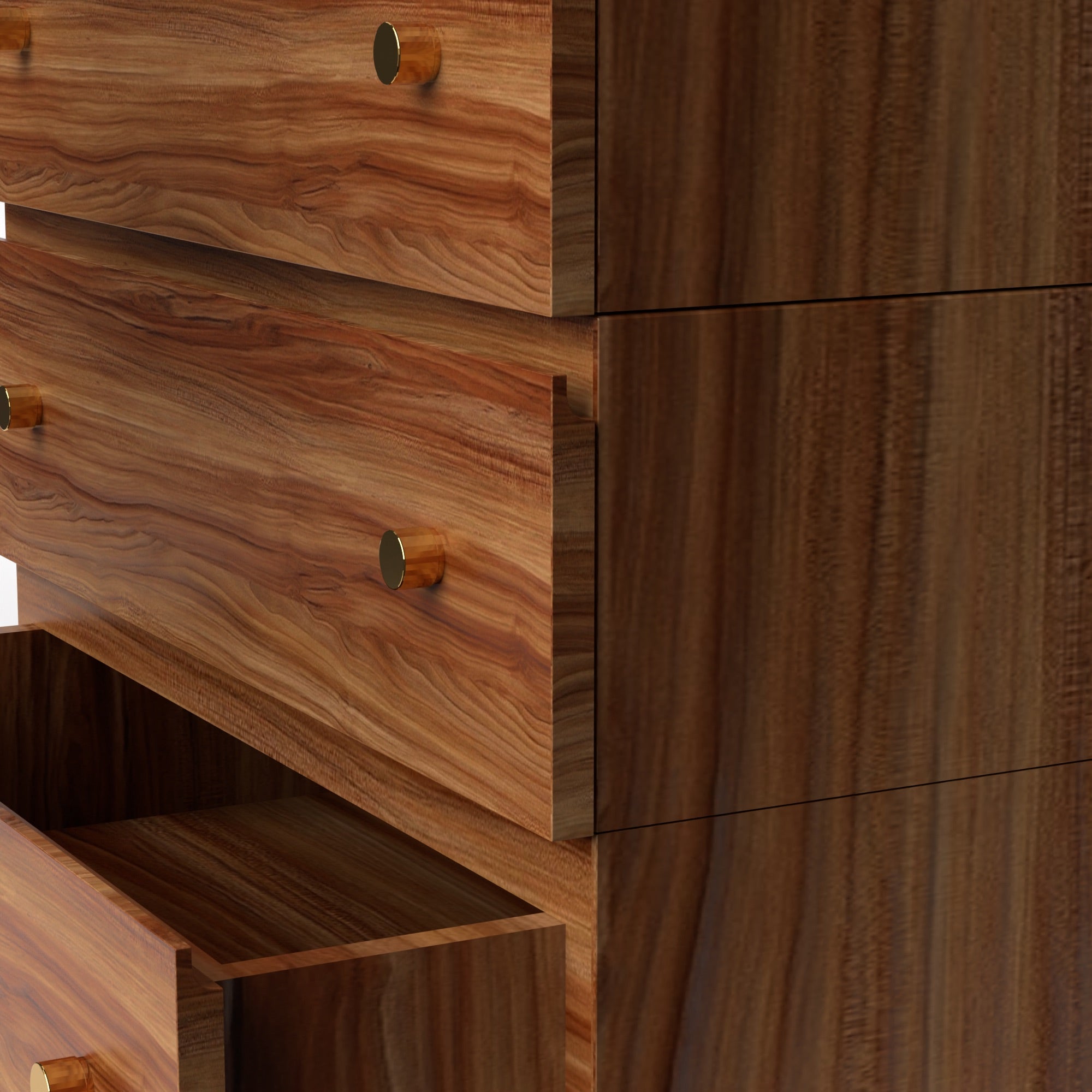 Stava Modular Drawer System | Solid Walnut/Teak/Oak Wood (3x1) | 3 Feet Length