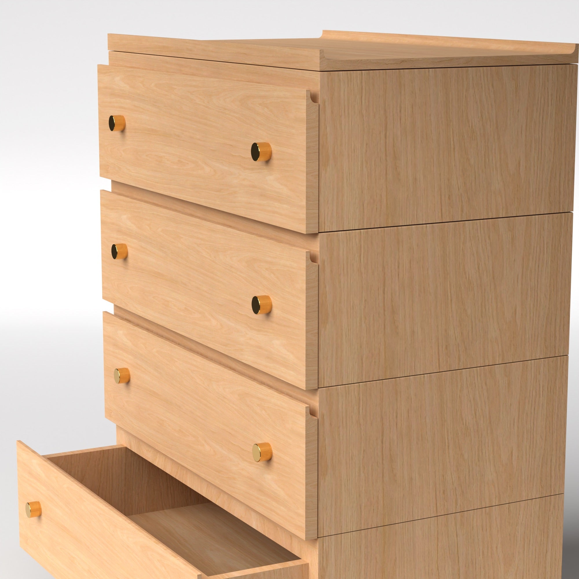 Stava Modular Drawer System | Solid Walnut/Teak/Oak Wood (4x1) | 3 Feet Length